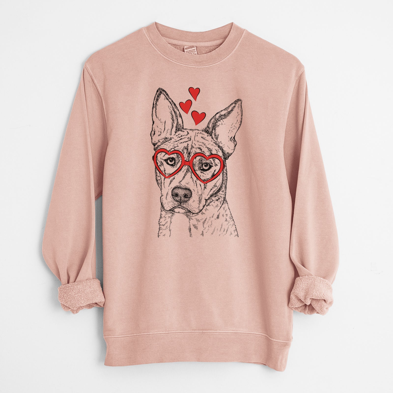 Valentine Leo the Ibizan Hound Bull Mastiff Mix - Unisex Pigment Dyed Crew Sweatshirt