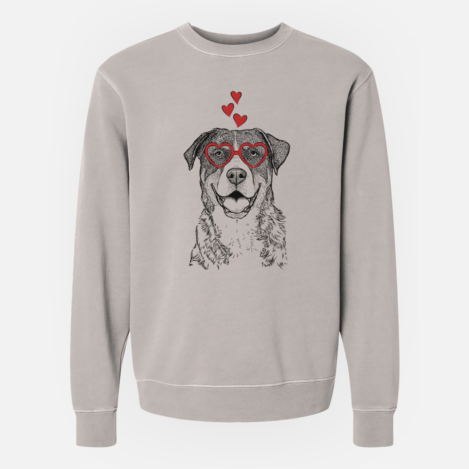 Valentine Leon the Greater Swiss Mountain Dog - Unisex Pigment Dyed Crew Sweatshirt