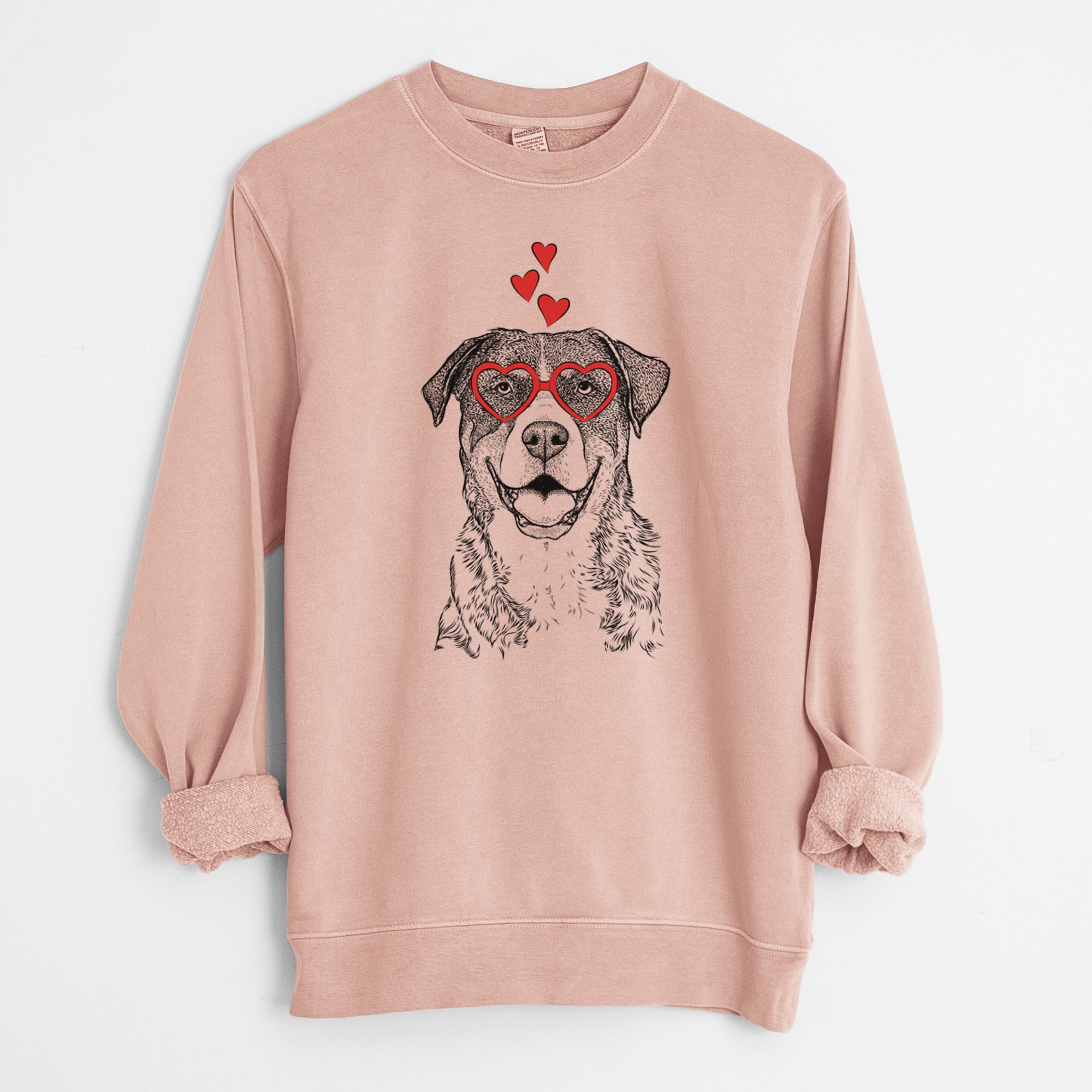 Valentine Leon the Greater Swiss Mountain Dog - Unisex Pigment Dyed Crew Sweatshirt