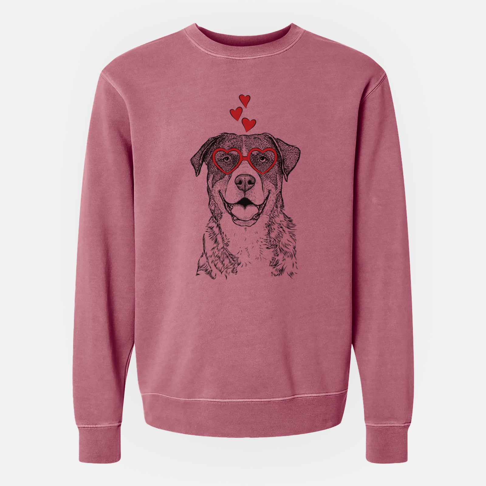 Valentine Leon the Greater Swiss Mountain Dog - Unisex Pigment Dyed Crew Sweatshirt