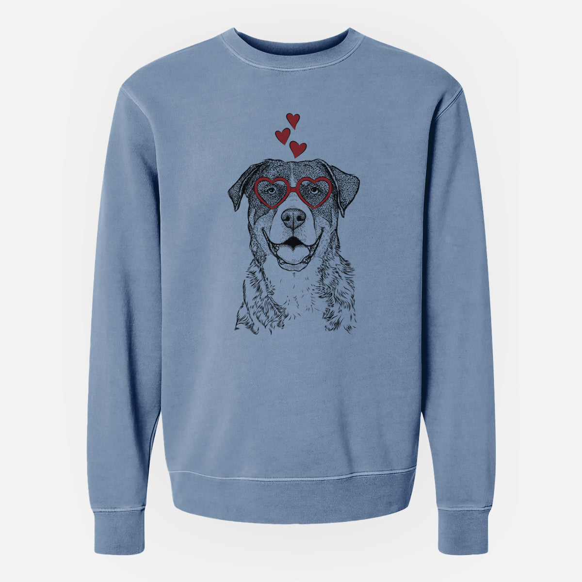 Valentine Leon the Greater Swiss Mountain Dog - Unisex Pigment Dyed Crew Sweatshirt