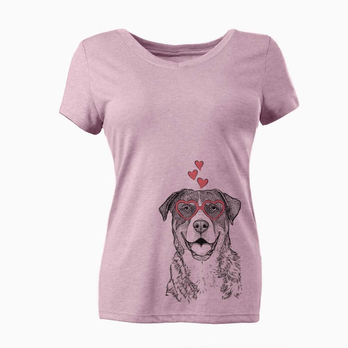 Valentine Leon the Greater Swiss Mountain Dog - Women's V-neck Shirt