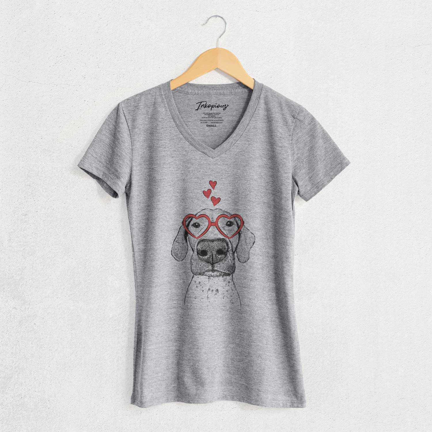 Valentine Leroy the German Shorthaired Pointer - Women's V-neck Shirt