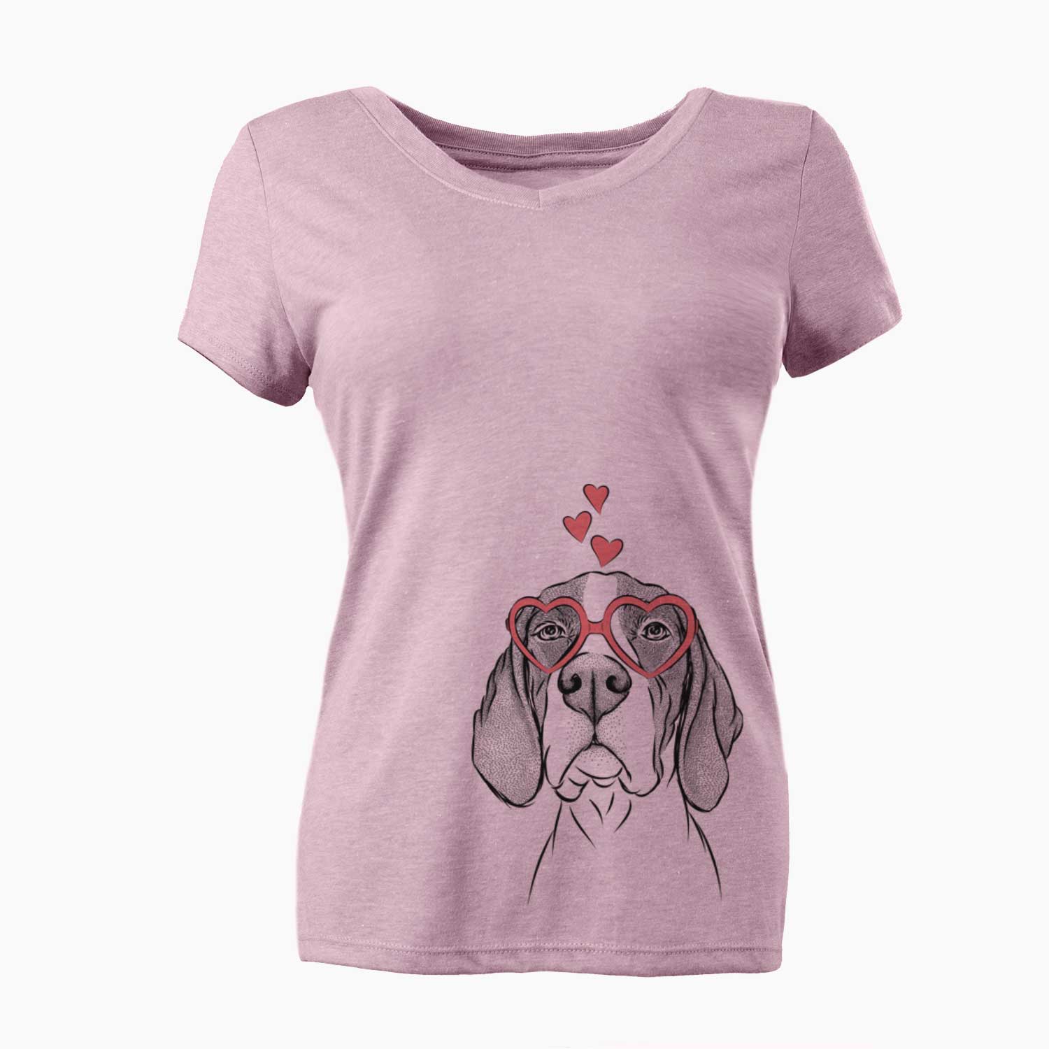 Valentine Liam the English Pointer - Women's V-neck Shirt