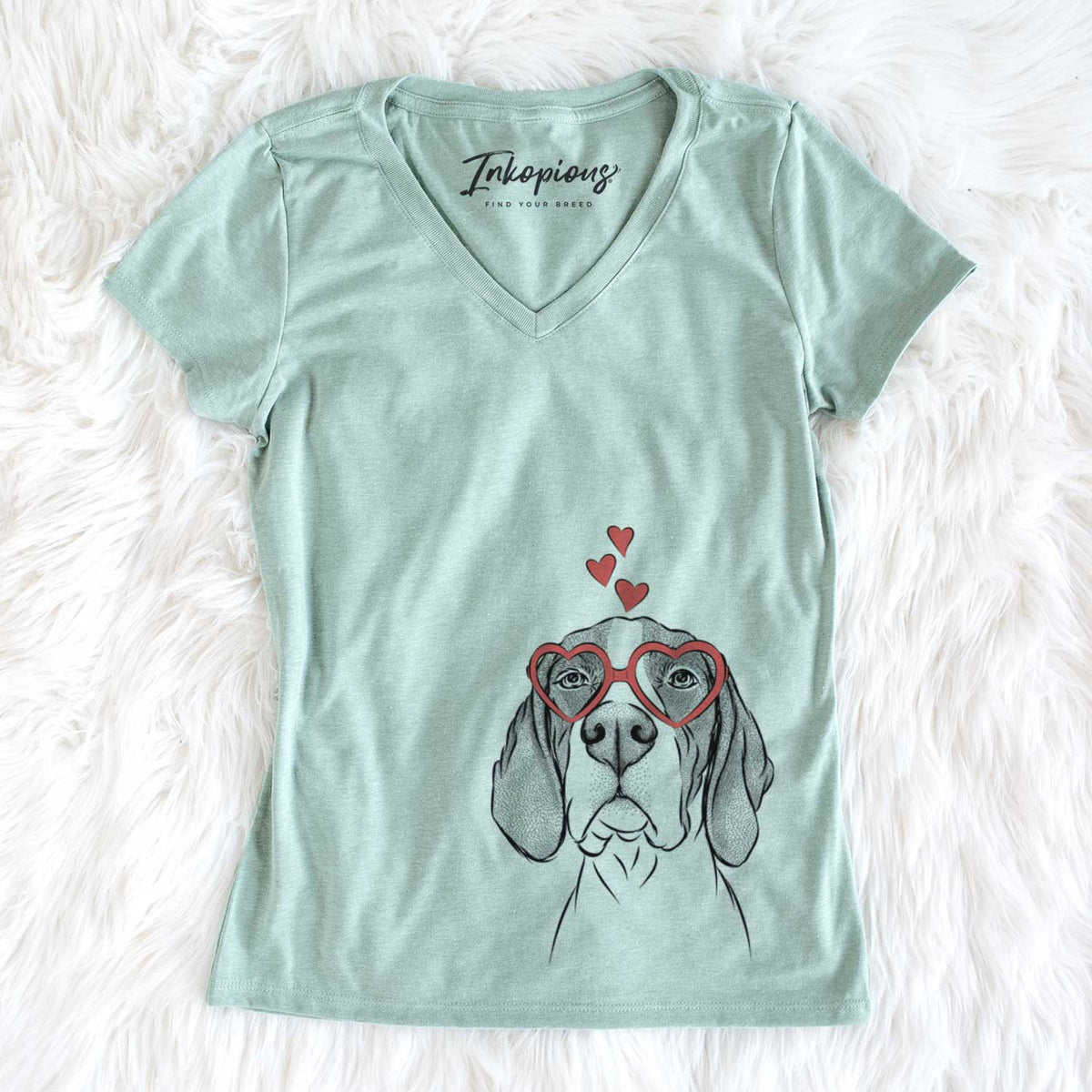 Valentine Liam the English Pointer - Women&#39;s V-neck Shirt