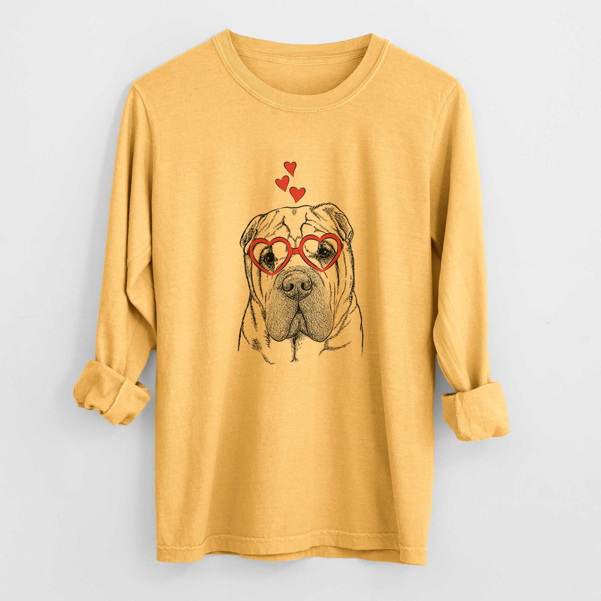 Valentine Lilly the Shar Pei - Heavyweight 100% Cotton Long Sleeve