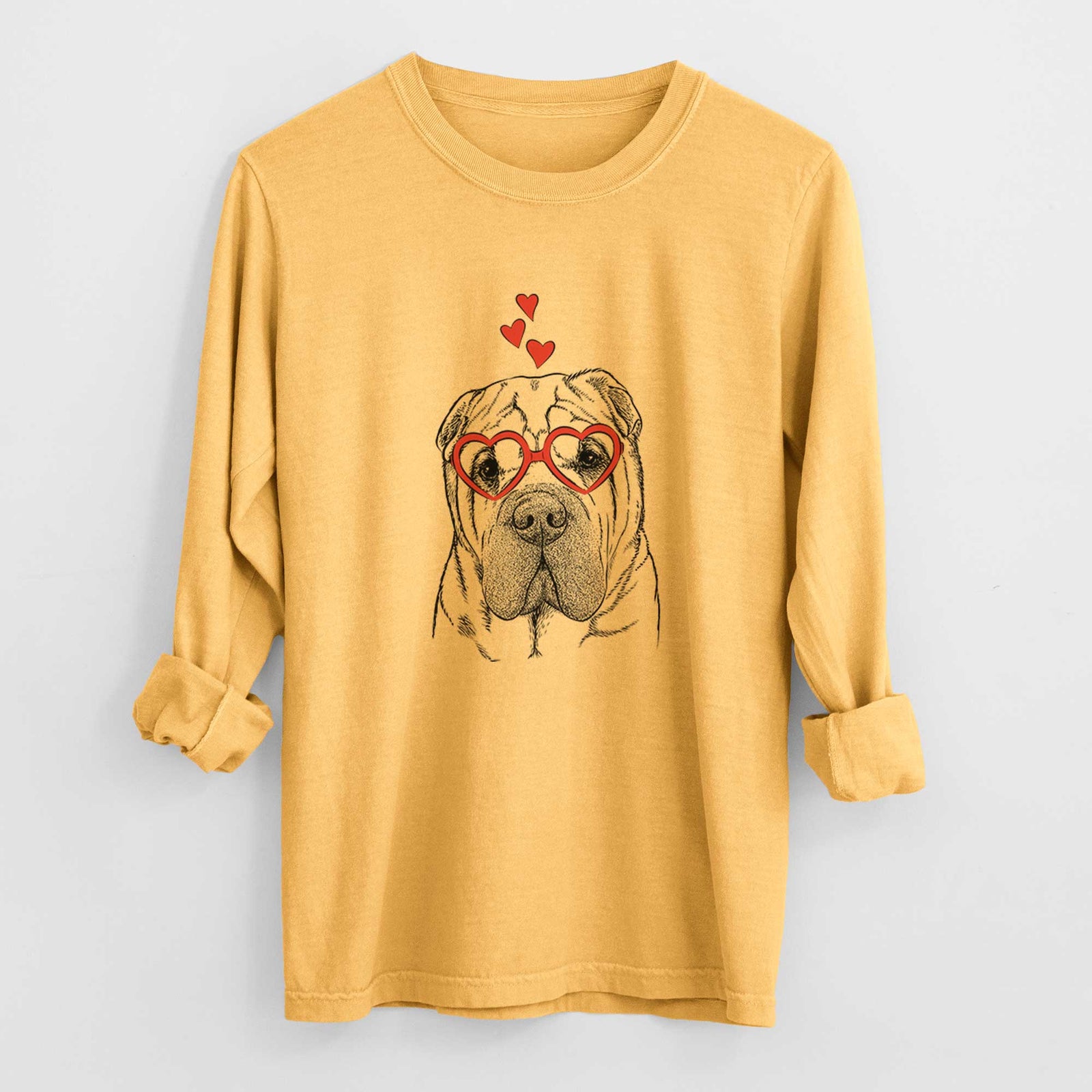 Valentine Lilly the Shar Pei - Heavyweight 100% Cotton Long Sleeve