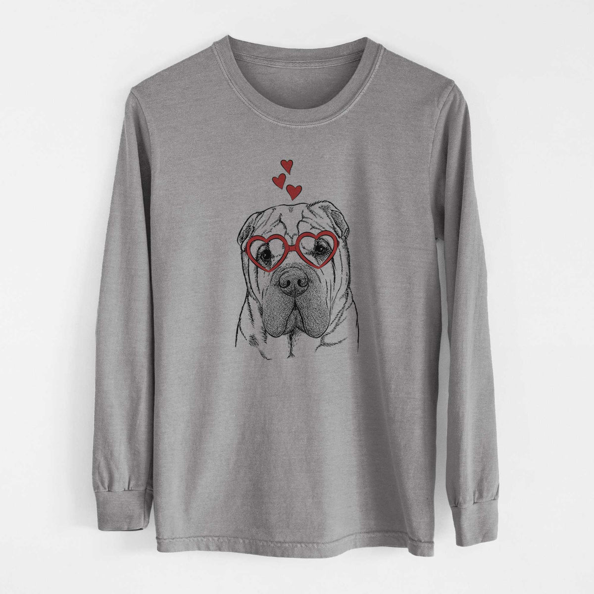 Valentine Lilly the Shar Pei - Heavyweight 100% Cotton Long Sleeve