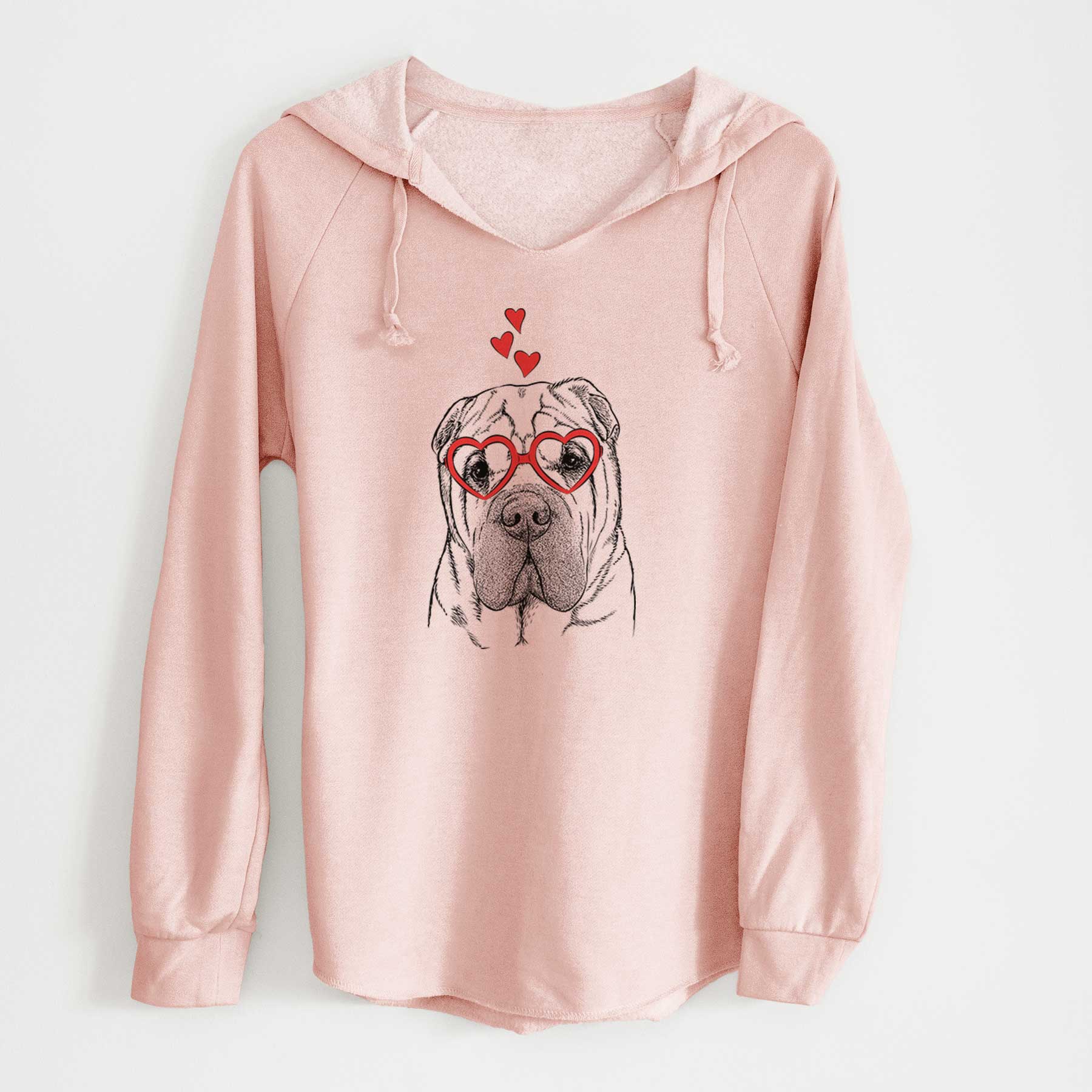 Valentine Lilly the Shar Pei - Cali Wave Hooded Sweatshirt