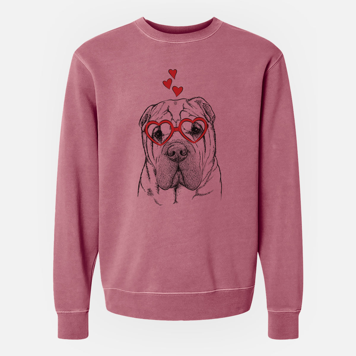 Valentine Lilly the Shar Pei - Unisex Pigment Dyed Crew Sweatshirt