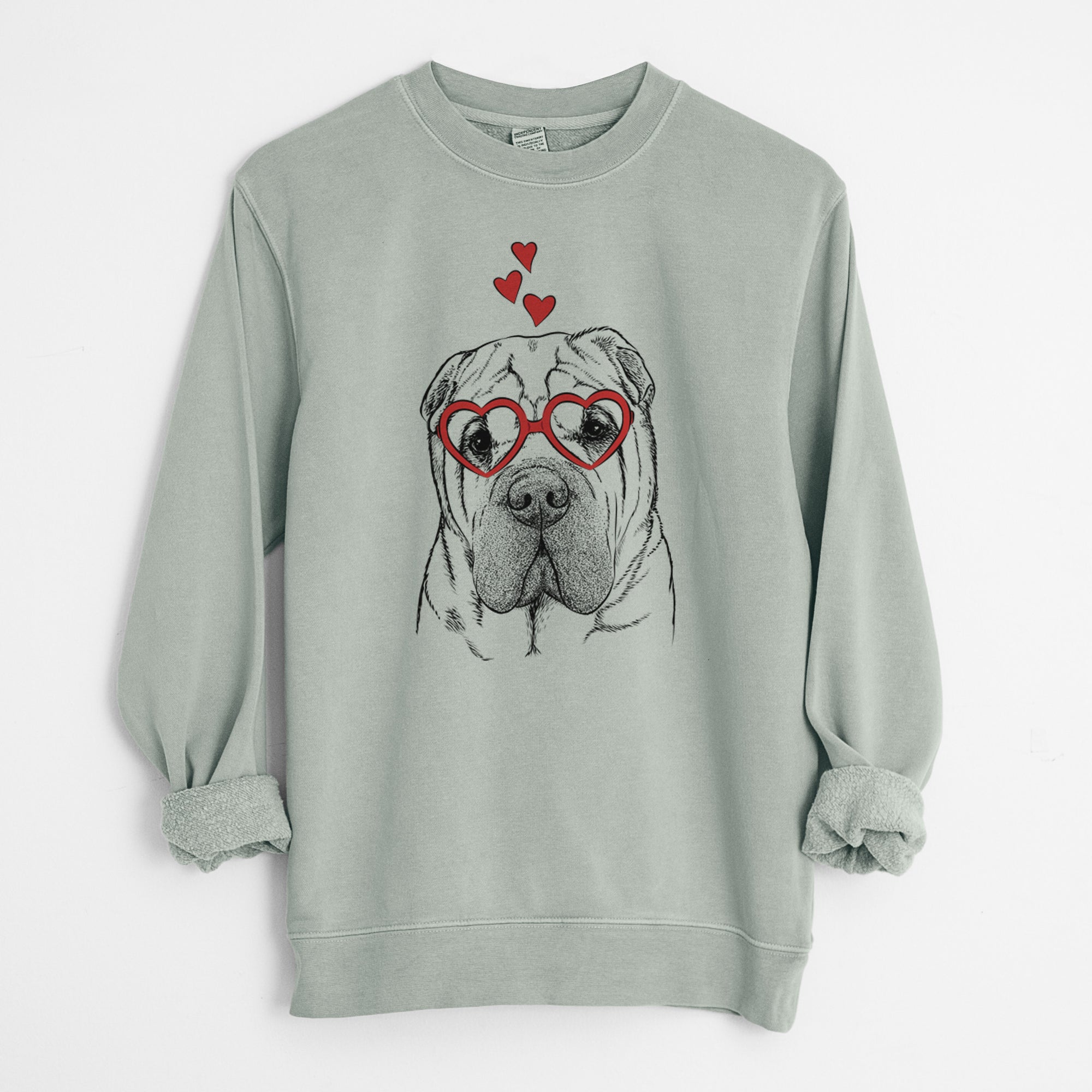 Valentine Lilly the Shar Pei - Unisex Pigment Dyed Crew Sweatshirt