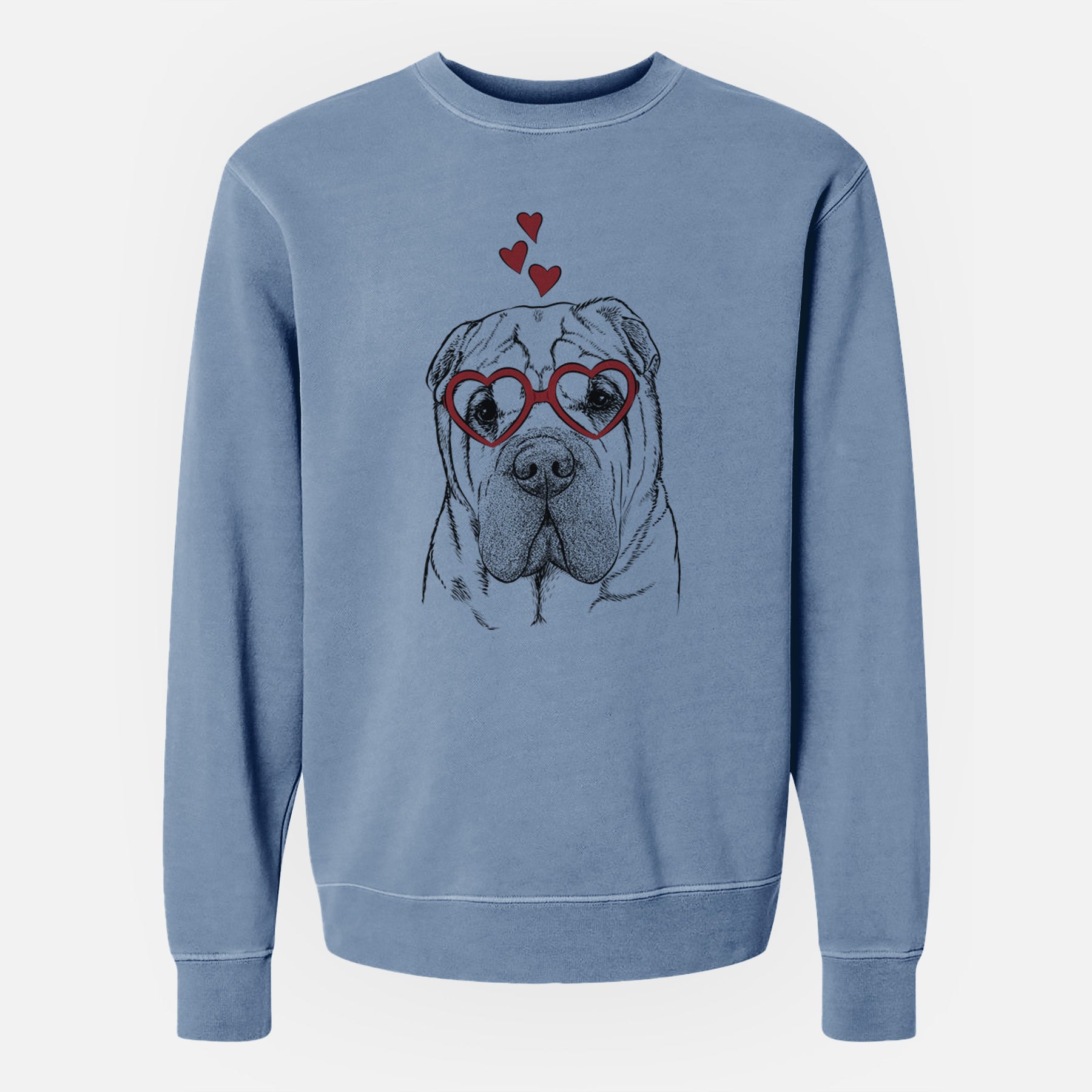 Valentine Lilly the Shar Pei - Unisex Pigment Dyed Crew Sweatshirt