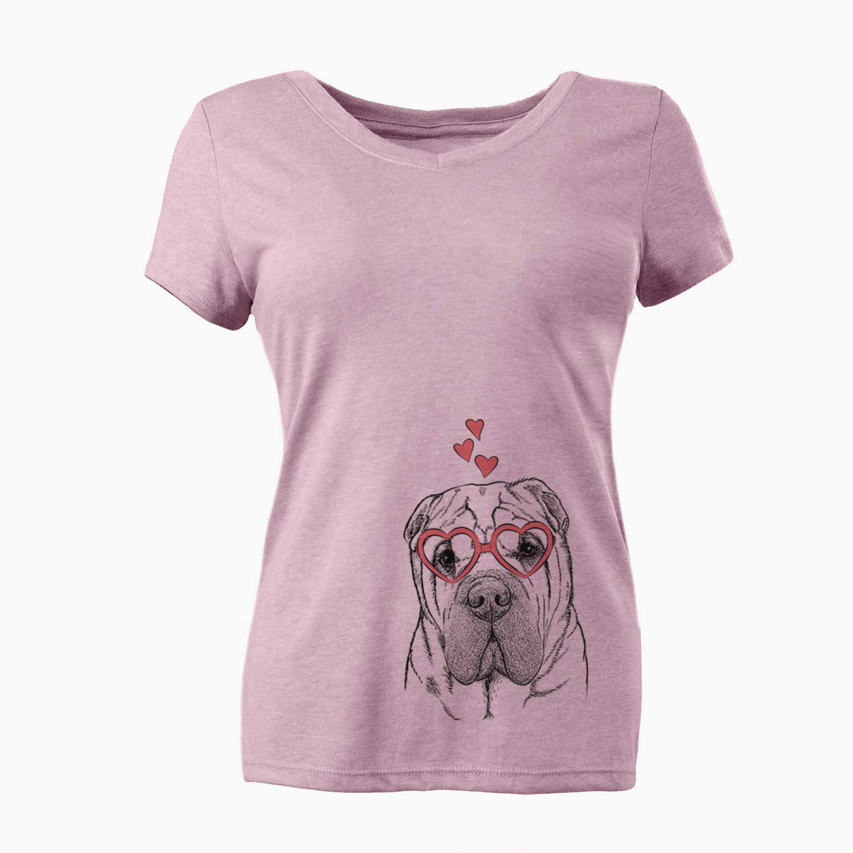 Valentine Lilly the Shar Pei - Women's V-neck Shirt