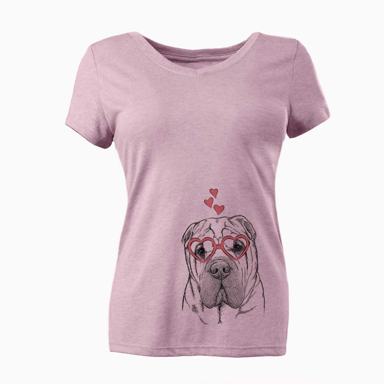 Valentine Lilly the Shar Pei - Women's V-neck Shirt