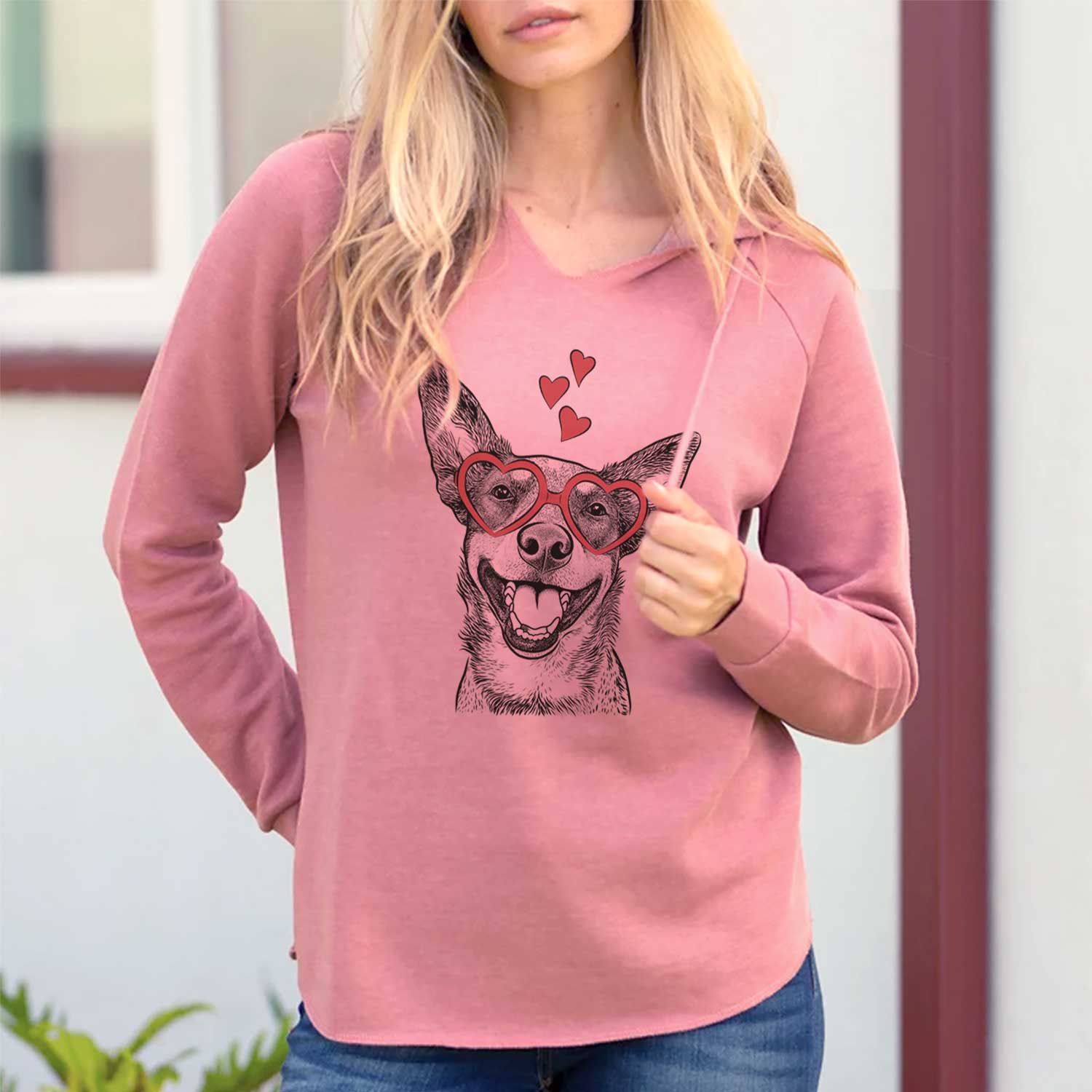 Valentine Lily the Australian Cattle Dog - Cali Wave Hooded Sweatshirt