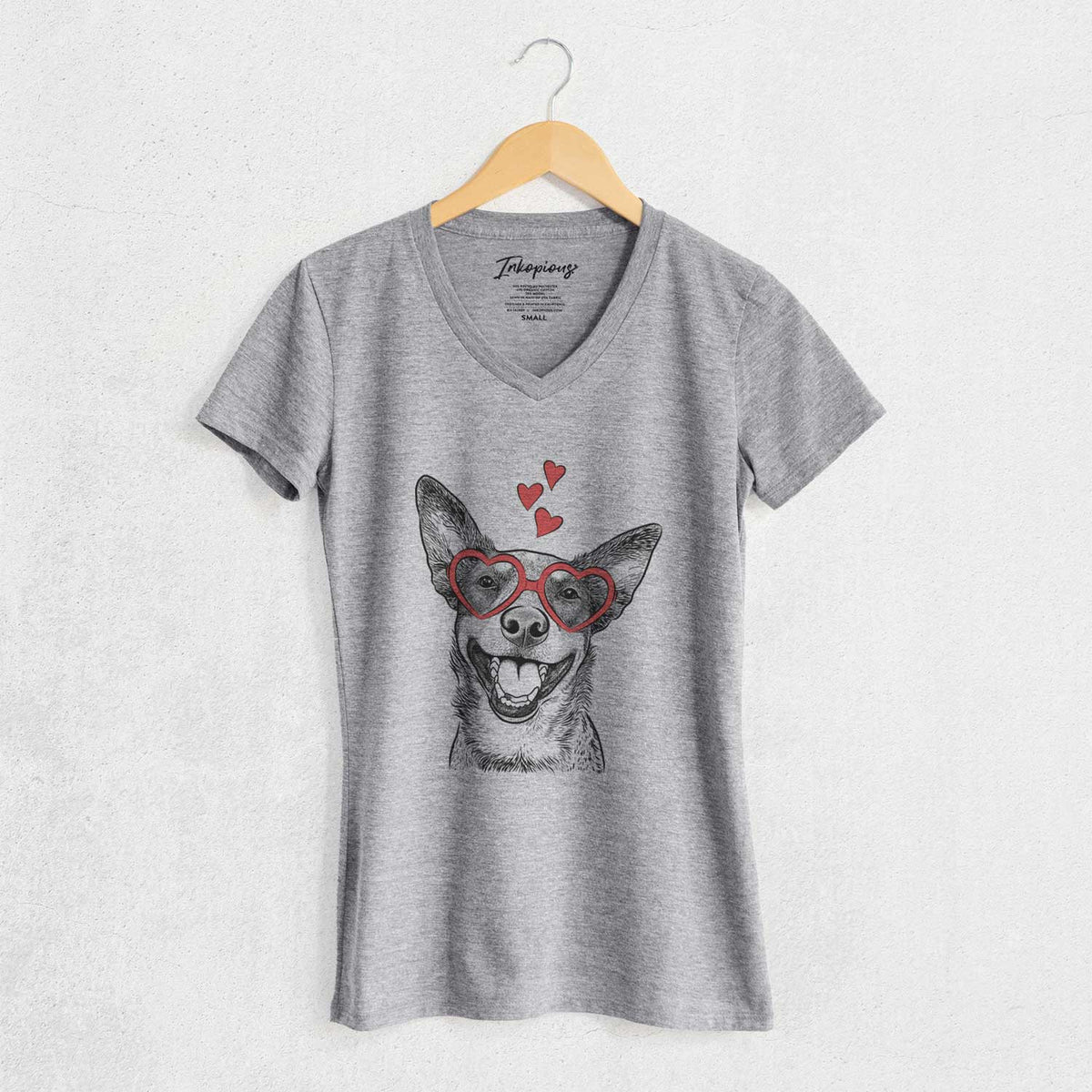 Valentine Lily the Australian Cattle Dog - Women's V-neck Shirt