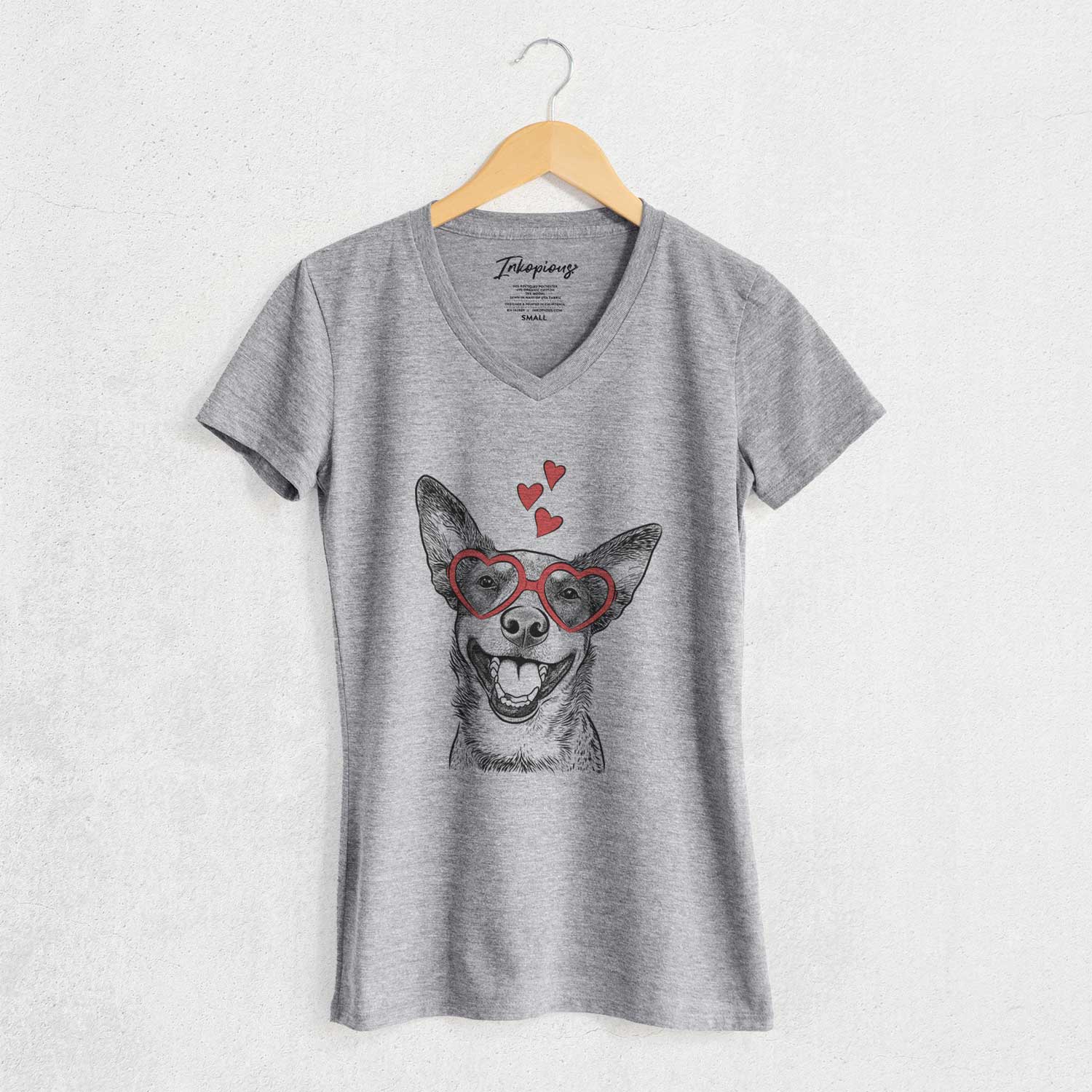 Valentine Lily the Australian Cattle Dog - Women's V-neck Shirt