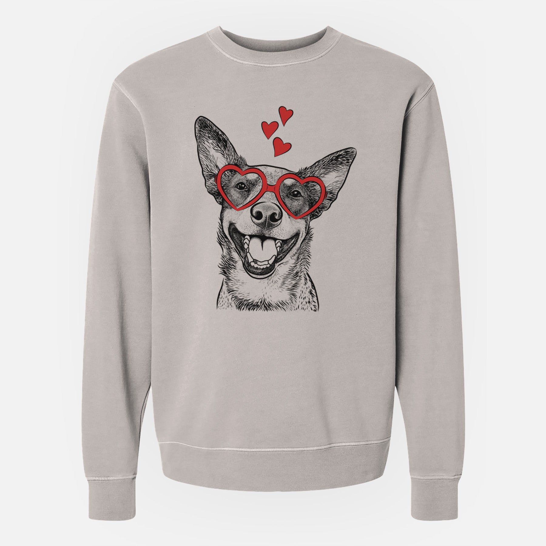 Valentine Lily the Australian Cattle Dog - Unisex Pigment Dyed Crew Sweatshirt