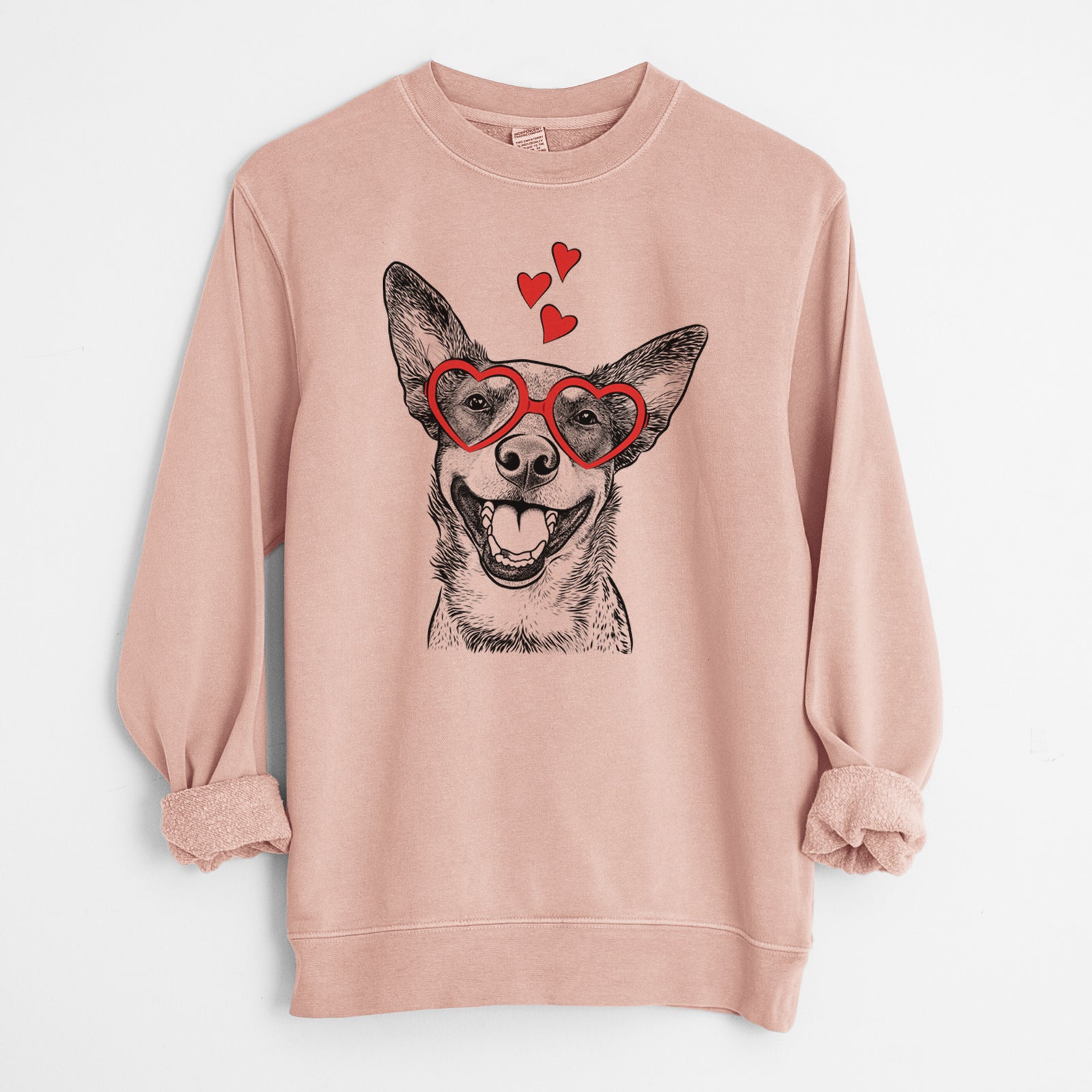 Valentine Lily the Australian Cattle Dog - Unisex Pigment Dyed Crew Sweatshirt