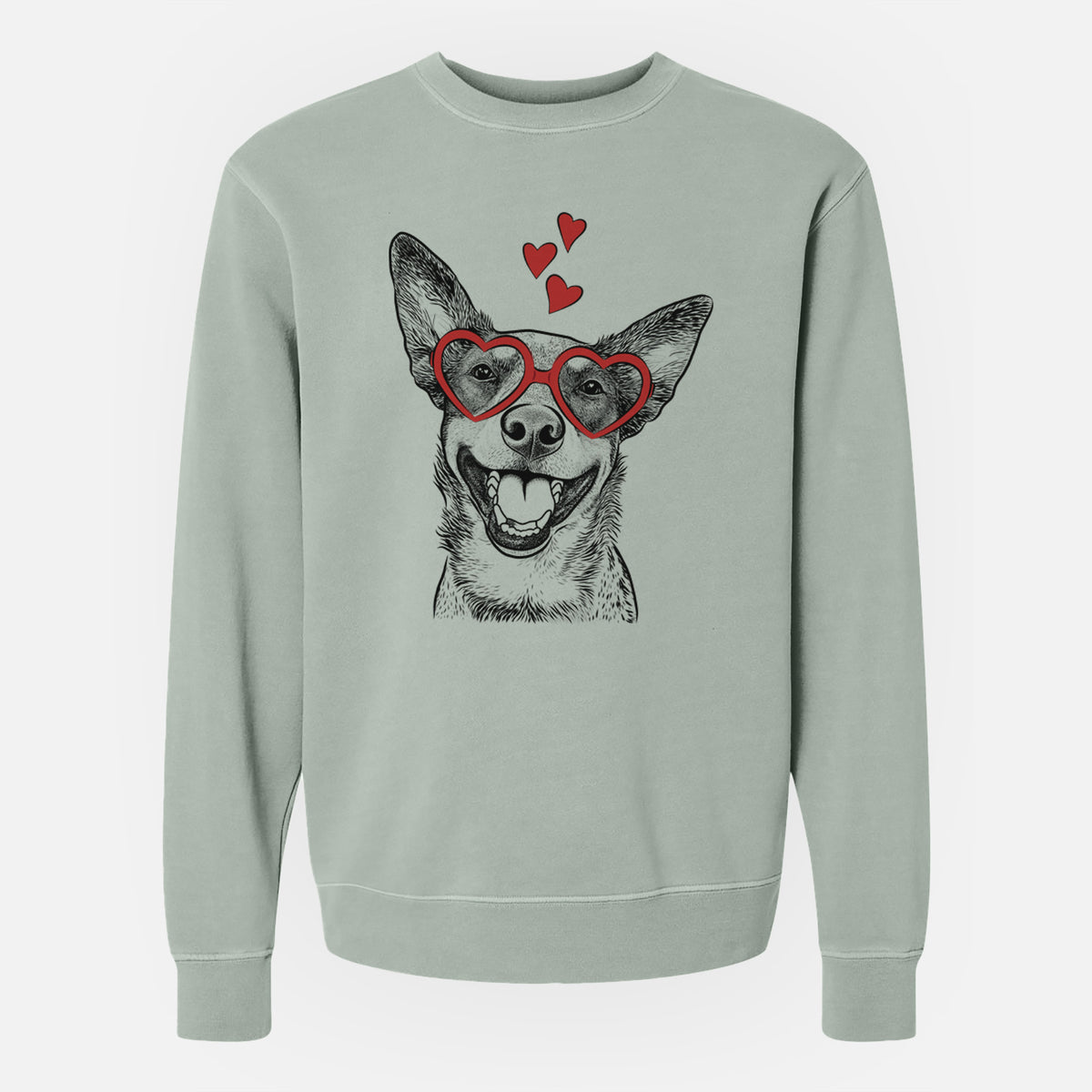 Valentine Lily the Australian Cattle Dog - Unisex Pigment Dyed Crew Sweatshirt