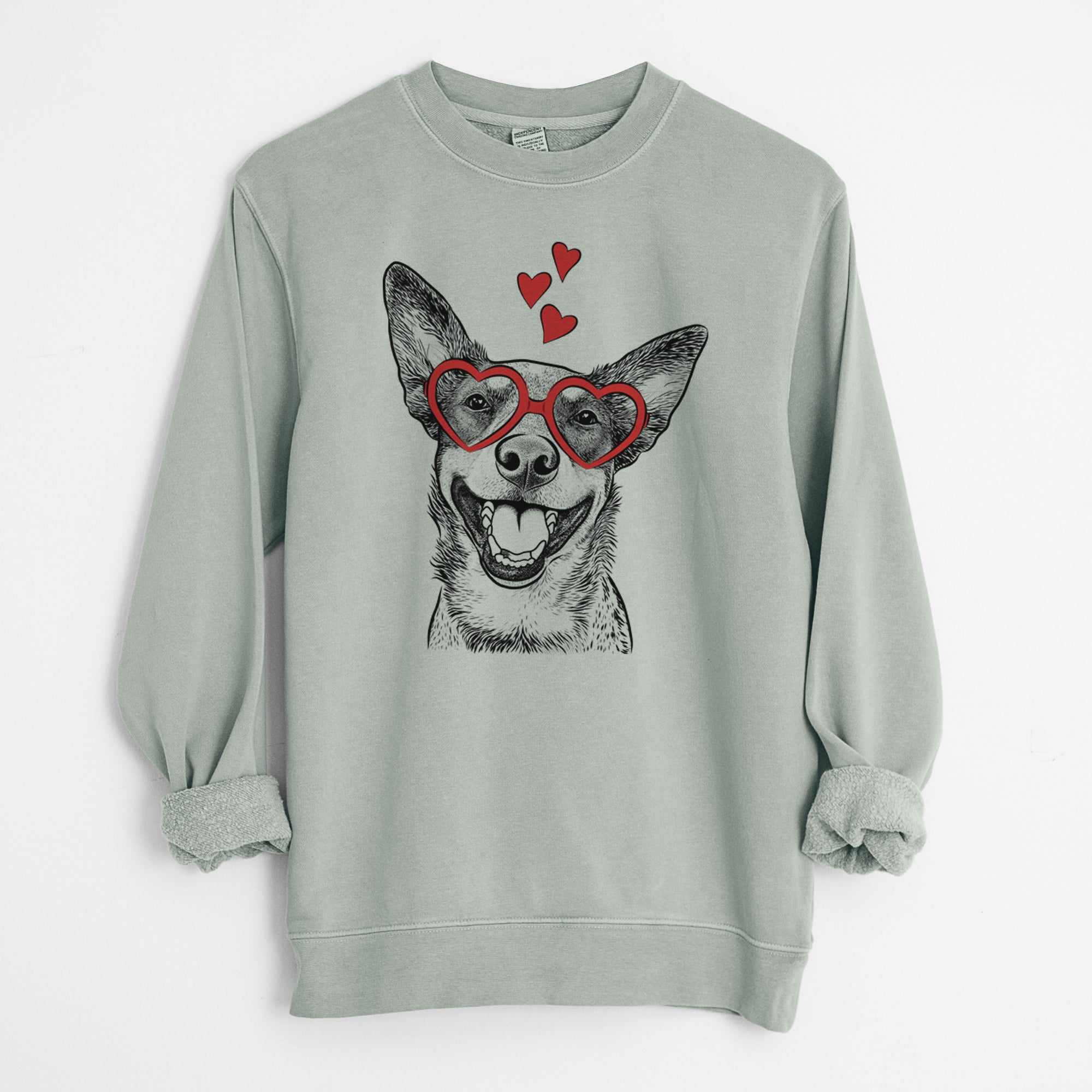 Valentine Lily the Australian Cattle Dog - Unisex Pigment Dyed Crew Sweatshirt
