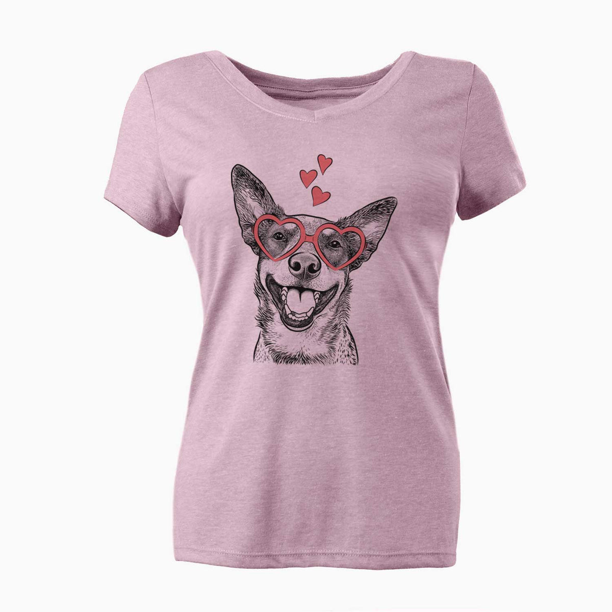Valentine Lily the Australian Cattle Dog - Women's V-neck Shirt