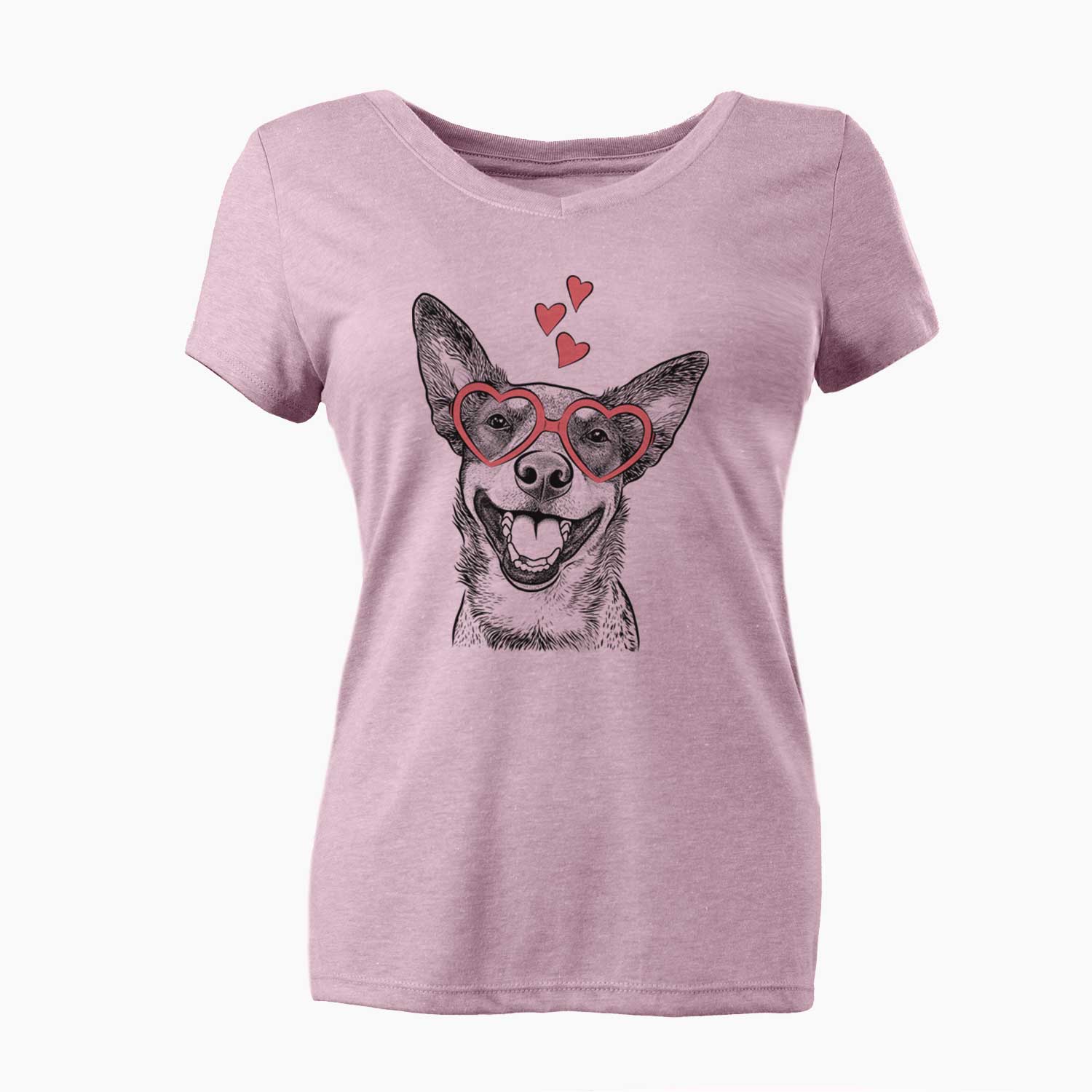 Valentine Lily the Australian Cattle Dog - Women's V-neck Shirt