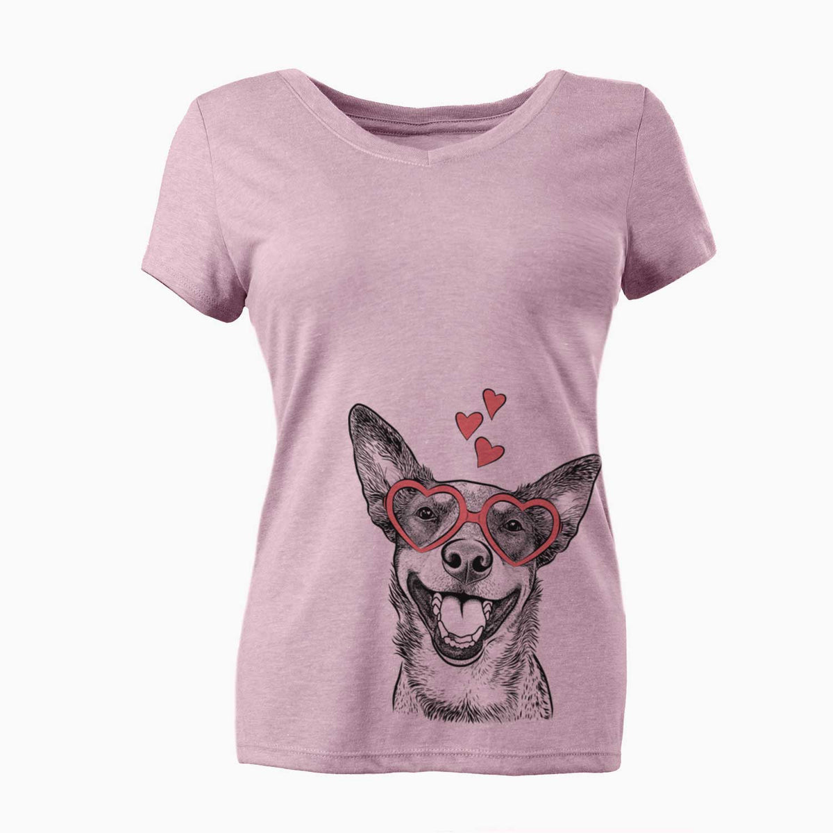 Valentine Lily the Australian Cattle Dog - Women's V-neck Shirt