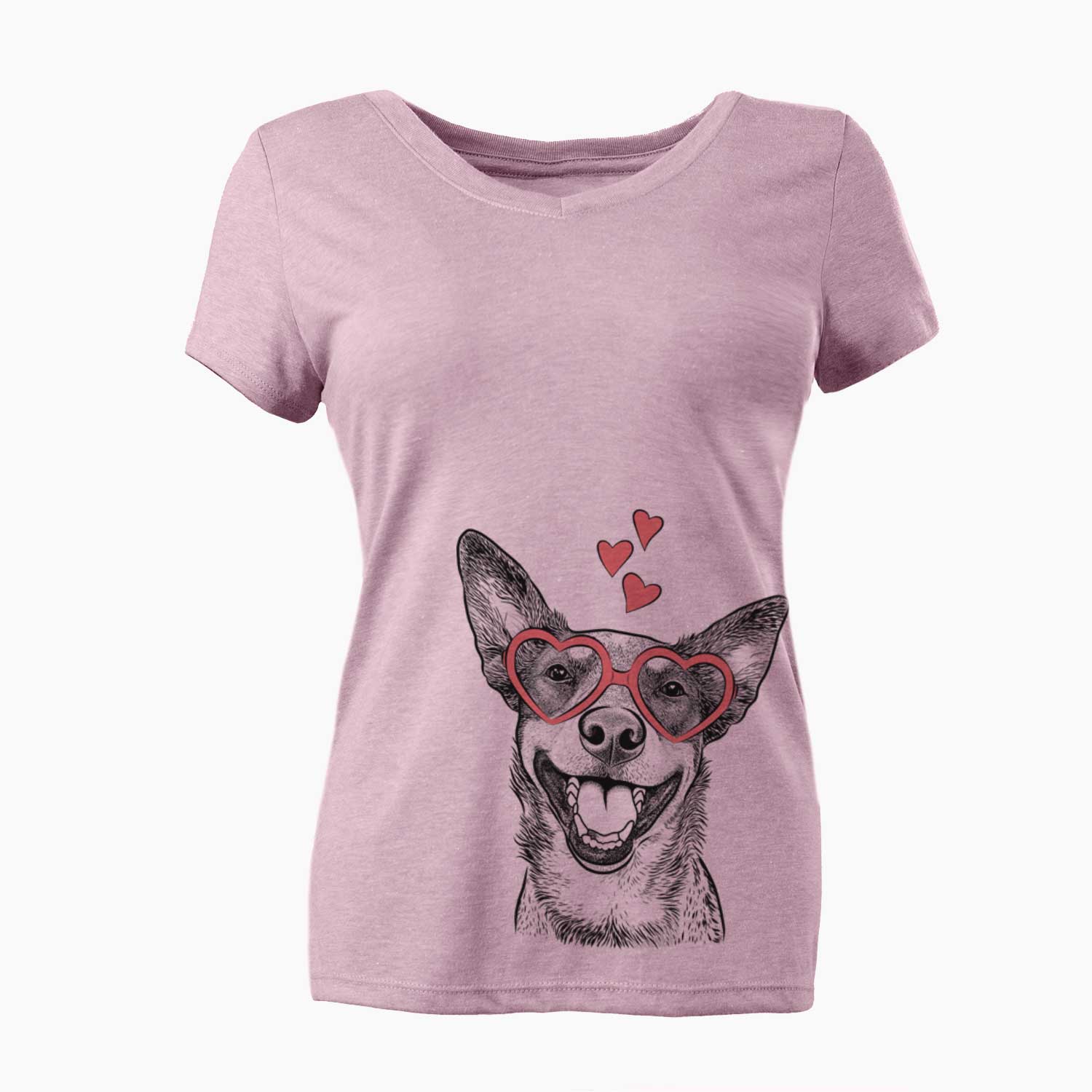 Valentine Lily the Australian Cattle Dog - Women's V-neck Shirt