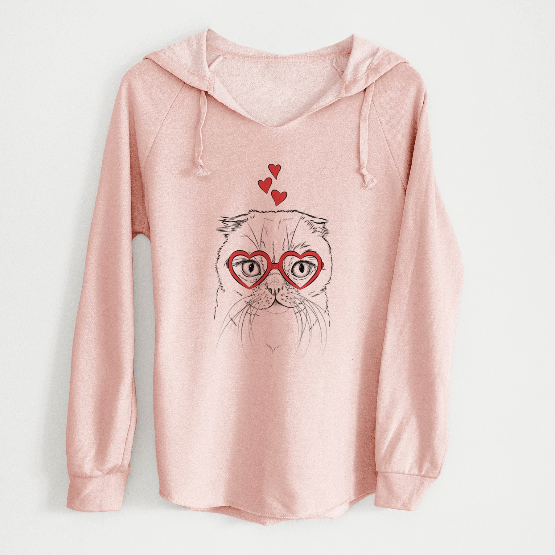 Valentine Lina the Exotic Fold Cat - Cali Wave Hooded Sweatshirt