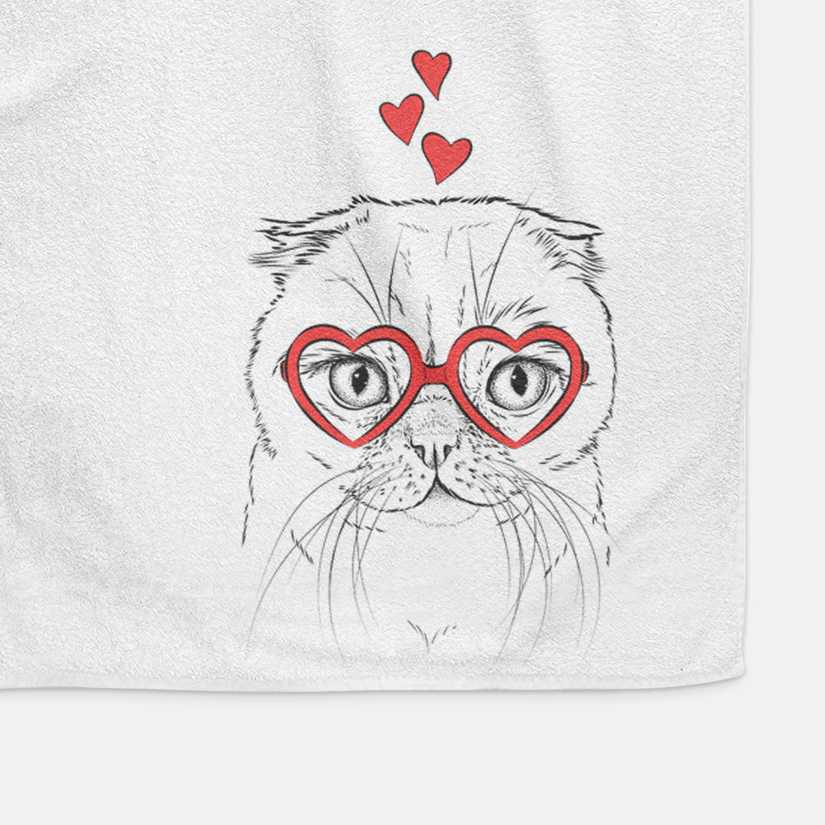 Lina the Exotic Fold Cat Decorative Hand Towel