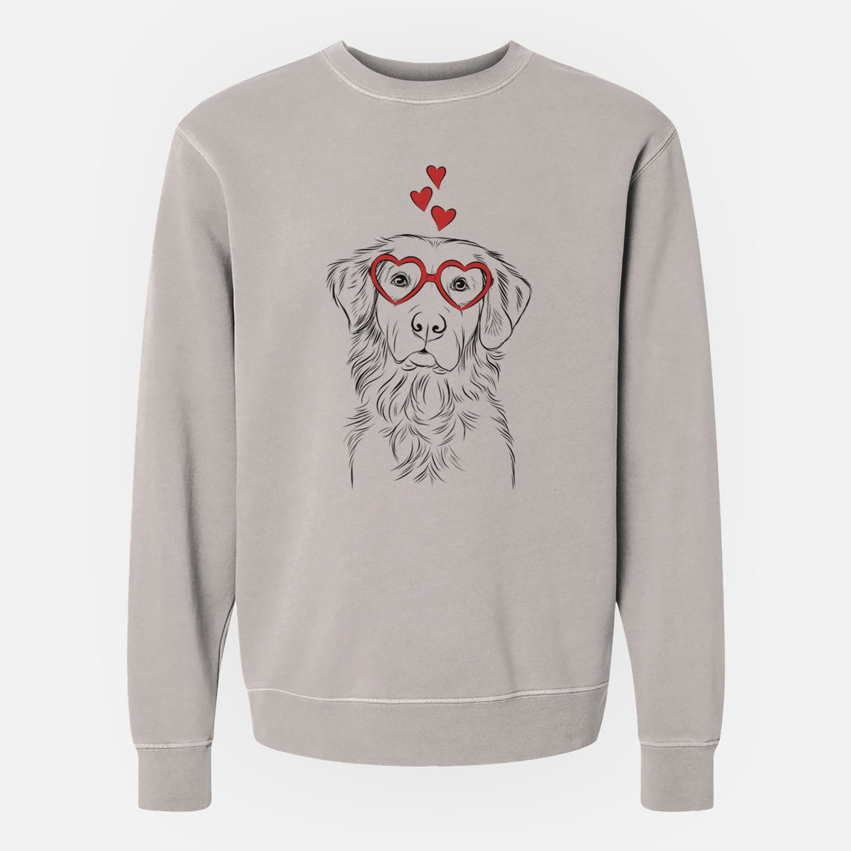 Valentine Linden the Golden Retriever - Unisex Pigment Dyed Crew Sweatshirt