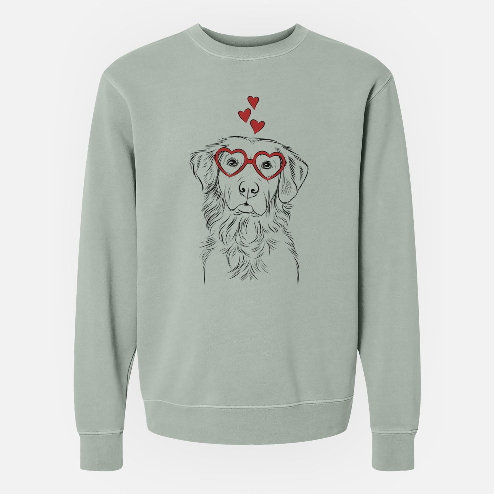 Valentine Linden the Golden Retriever - Unisex Pigment Dyed Crew Sweatshirt