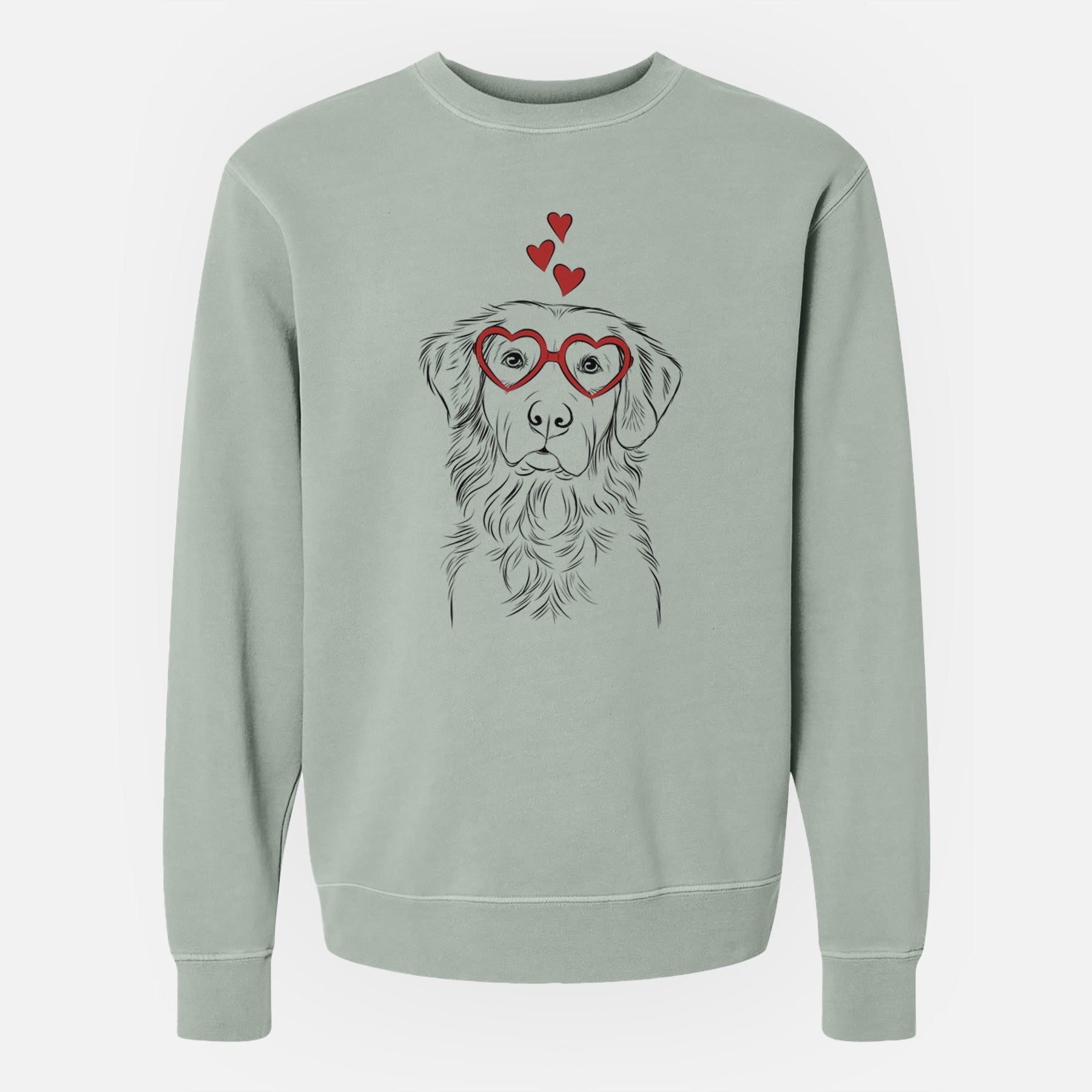 Valentine Linden the Golden Retriever - Unisex Pigment Dyed Crew Sweatshirt