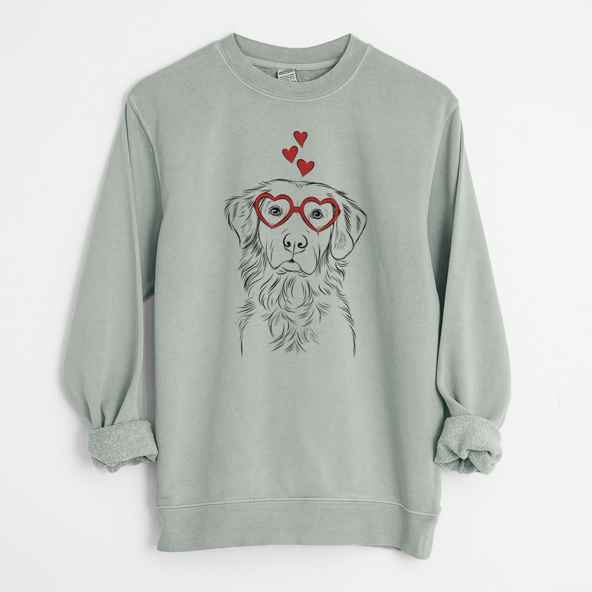 Valentine Linden the Golden Retriever - Unisex Pigment Dyed Crew Sweatshirt