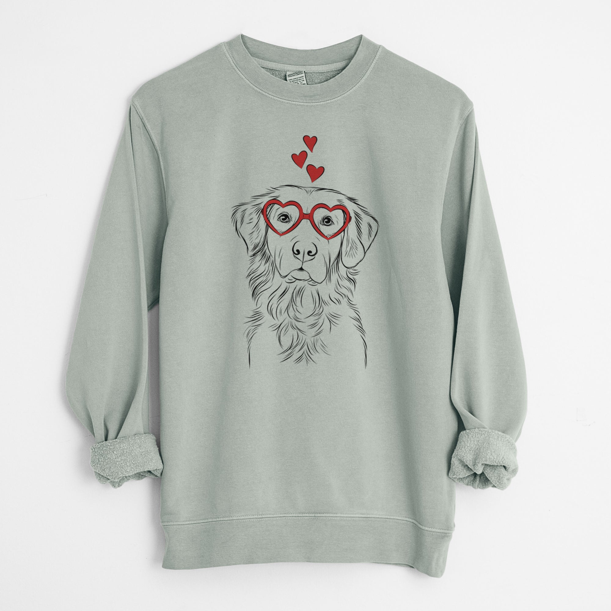 Valentine Linden the Golden Retriever - Unisex Pigment Dyed Crew Sweatshirt