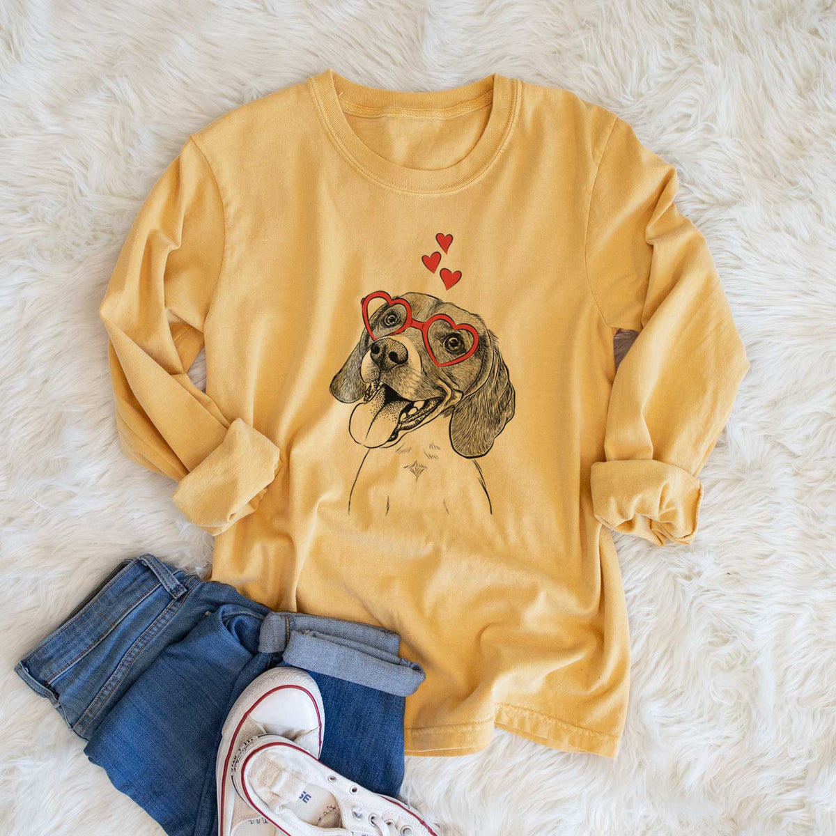 Valentine Little Bandit the Beagle - Heavyweight 100% Cotton Long Sleeve