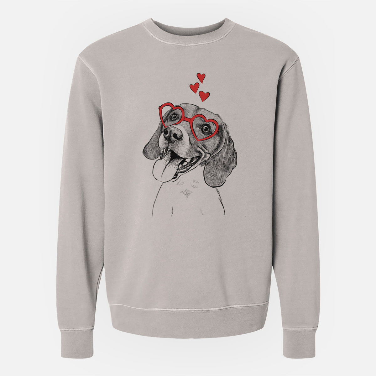 Valentine Little Bandit the Beagle - Unisex Pigment Dyed Crew Sweatshirt