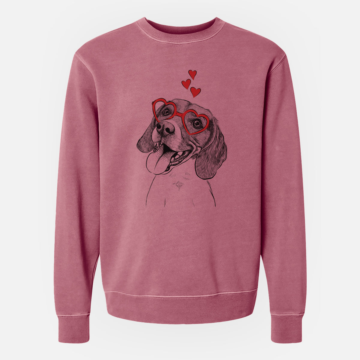 Valentine Little Bandit the Beagle - Unisex Pigment Dyed Crew Sweatshirt