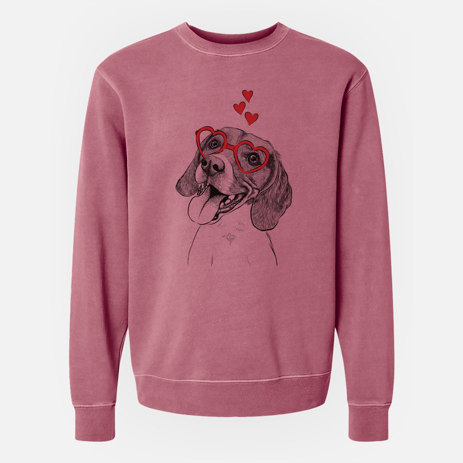 Valentine Little Bandit the Beagle - Unisex Pigment Dyed Crew Sweatshirt