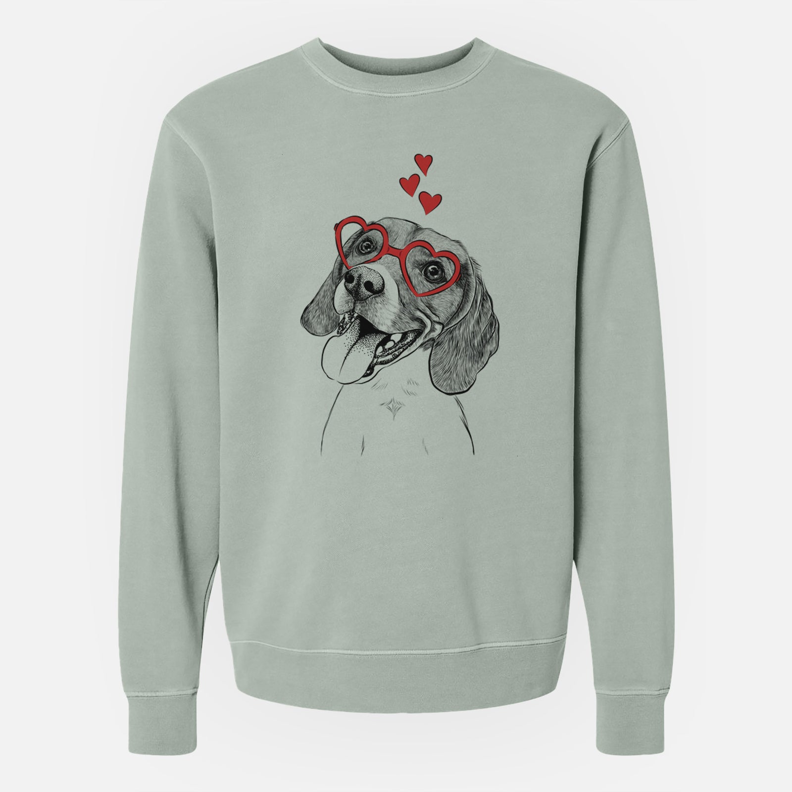 Valentine Little Bandit the Beagle - Unisex Pigment Dyed Crew Sweatshirt