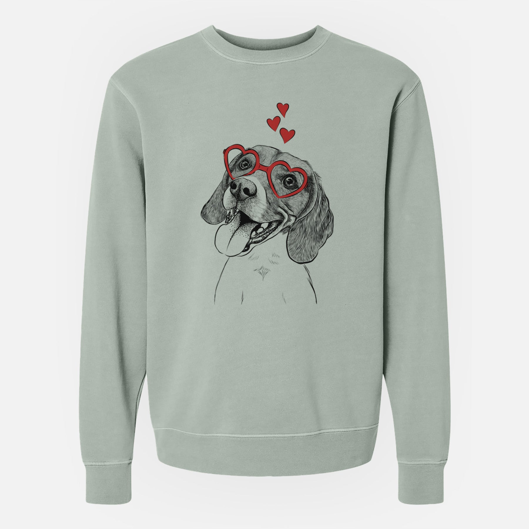 Valentine Little Bandit the Beagle - Unisex Pigment Dyed Crew Sweatshirt
