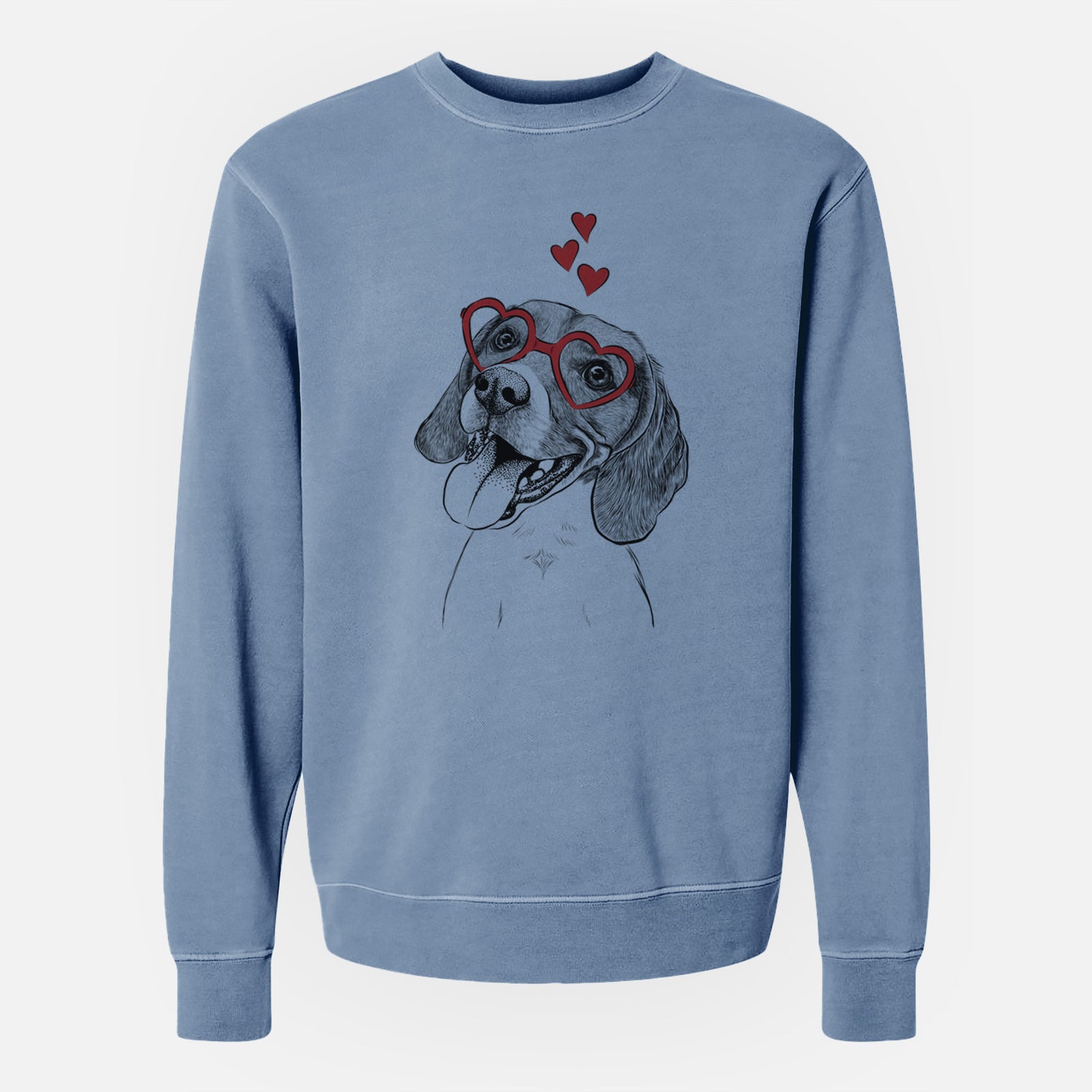 Valentine Little Bandit the Beagle - Unisex Pigment Dyed Crew Sweatshirt