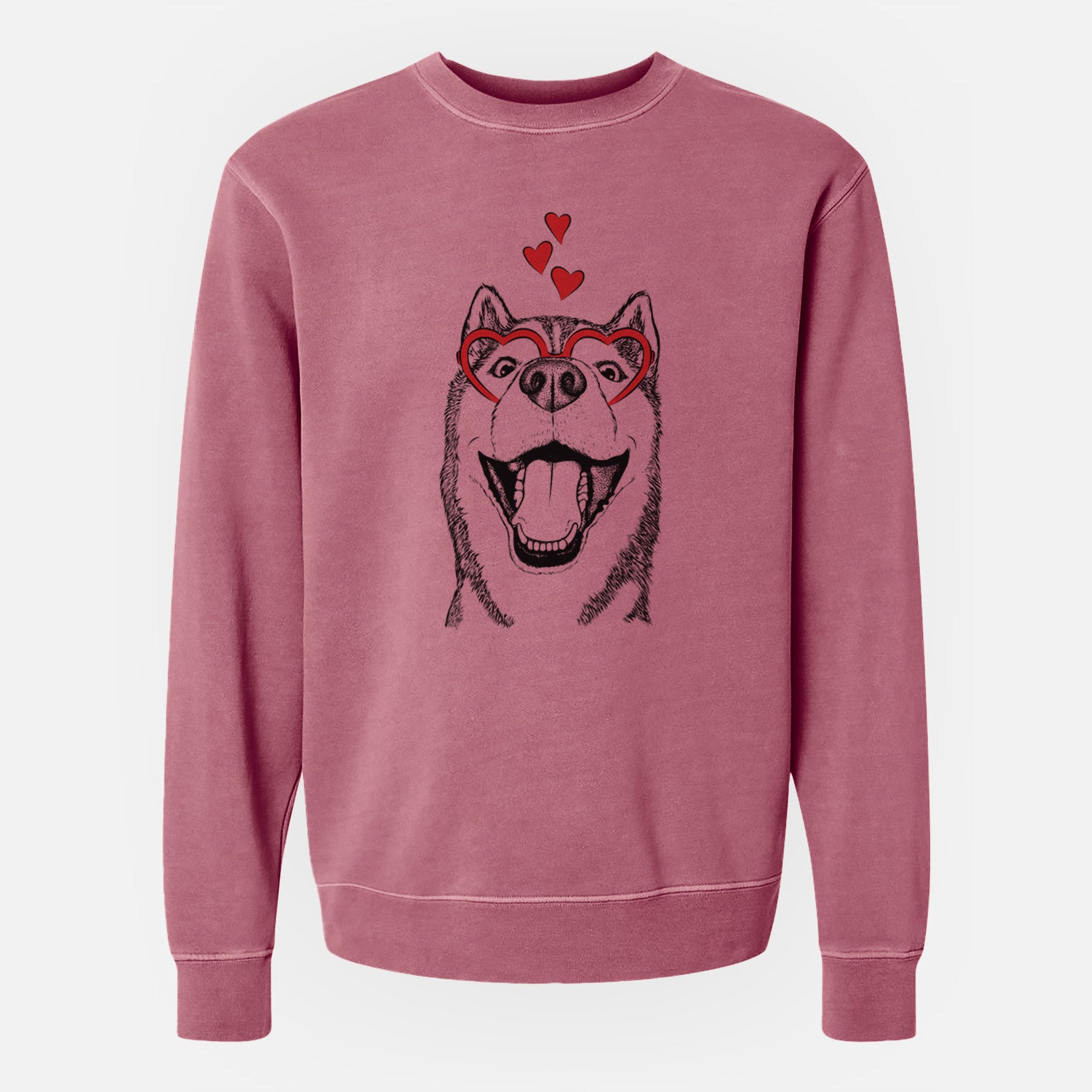 Valentine Little Country the Siberian Husky - Unisex Pigment Dyed Crew Sweatshirt