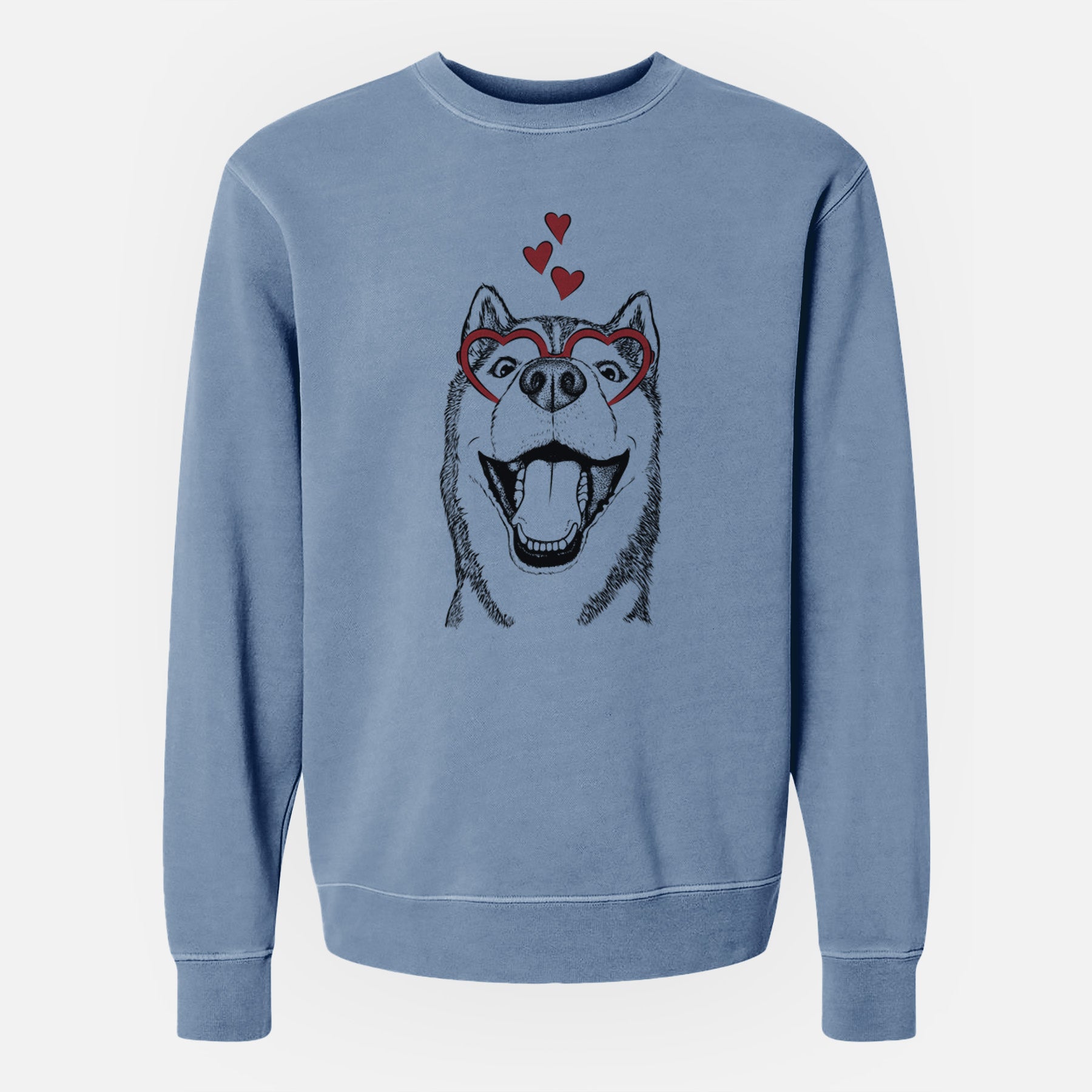 Valentine Little Country the Siberian Husky - Unisex Pigment Dyed Crew Sweatshirt