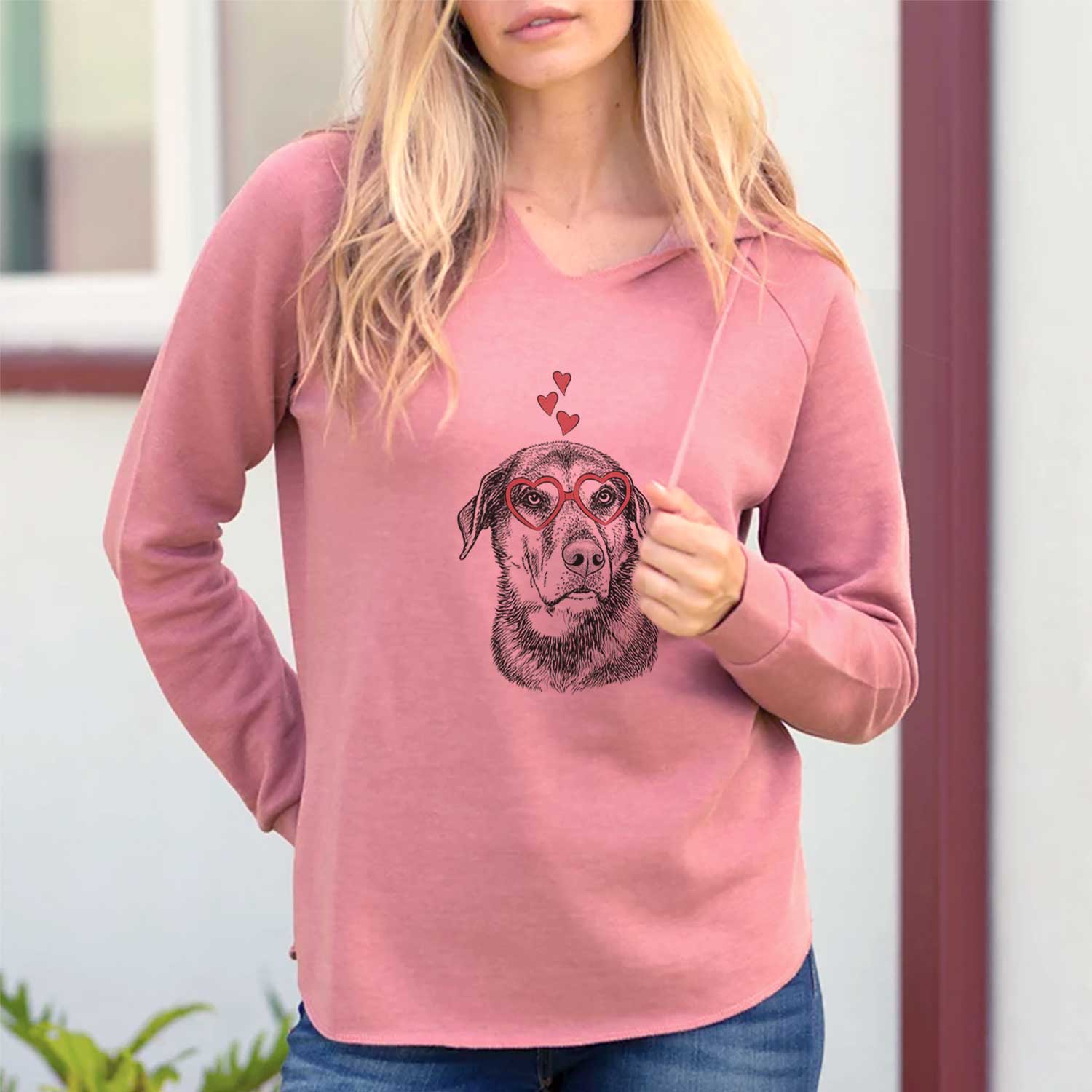 Valentine Lobo the Shepherd Mix - Cali Wave Hooded Sweatshirt