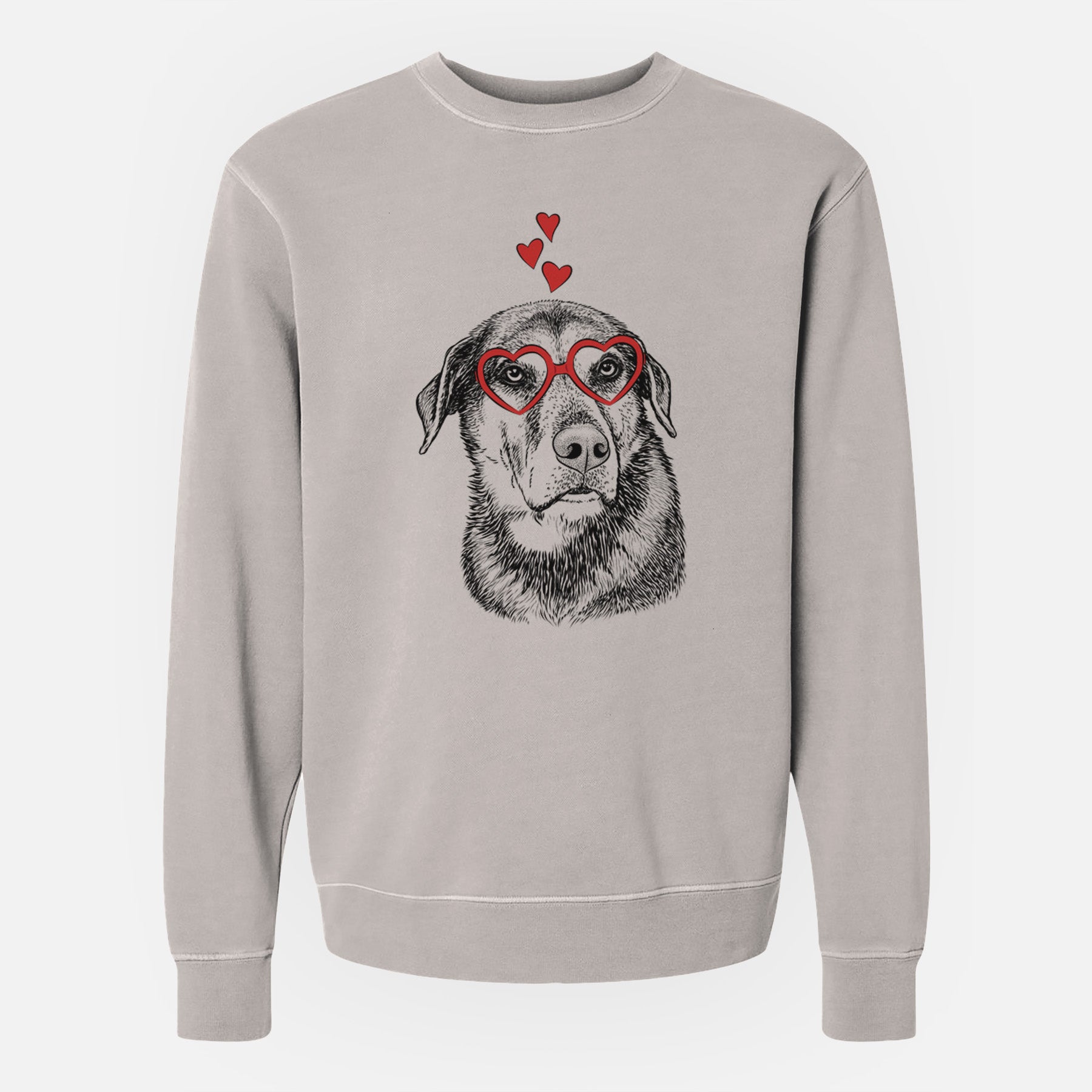 Valentine Lobo the Shepherd Mix - Unisex Pigment Dyed Crew Sweatshirt