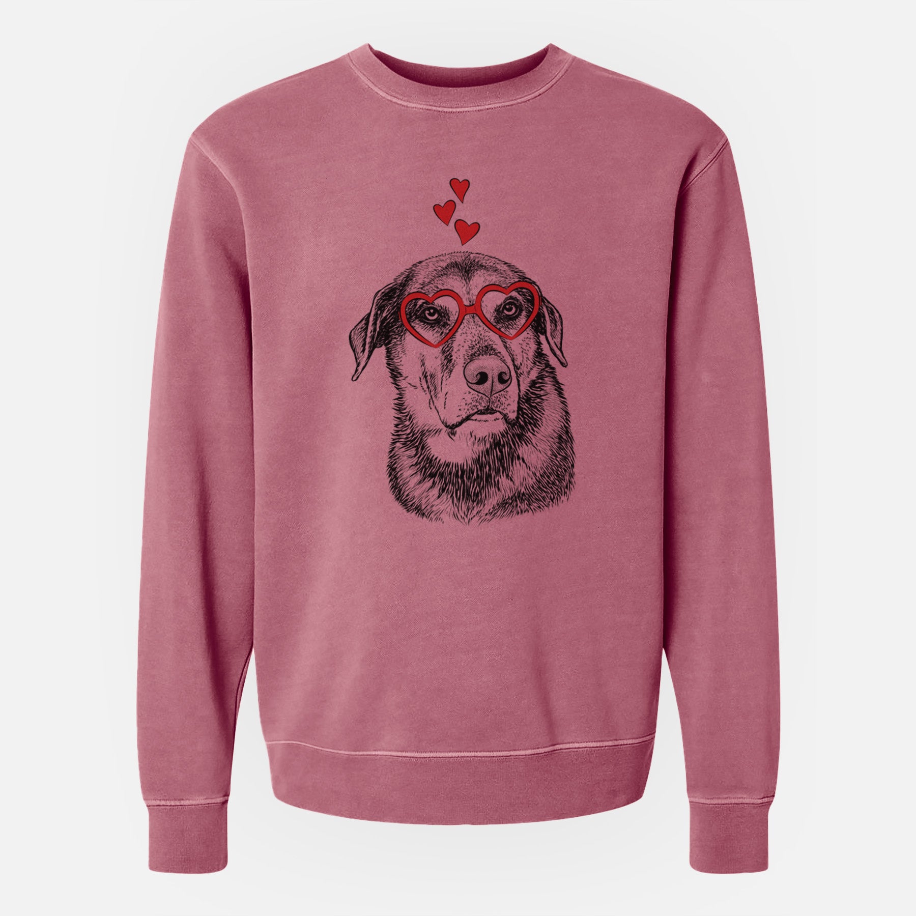 Valentine Lobo the Shepherd Mix - Unisex Pigment Dyed Crew Sweatshirt