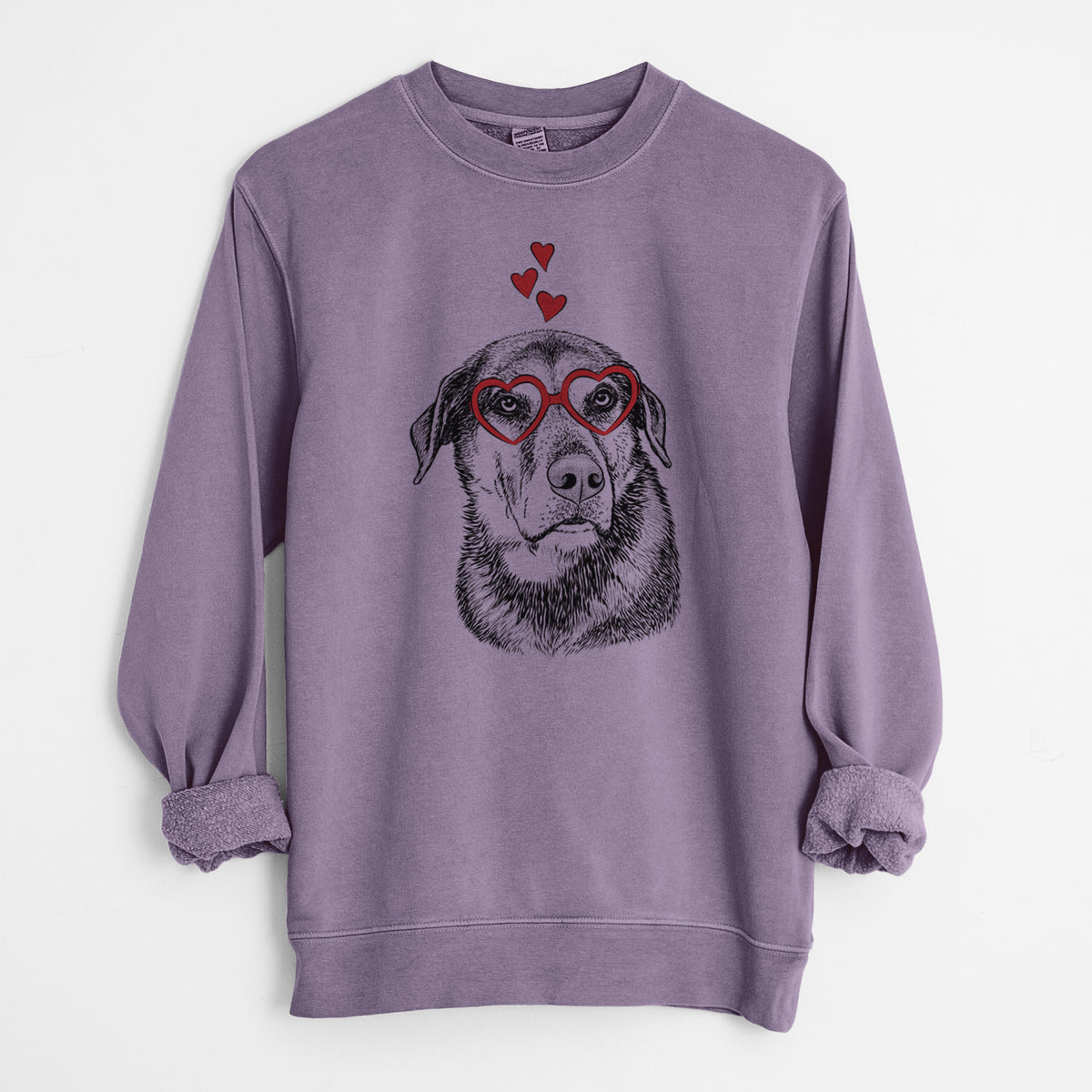 Valentine Lobo the Shepherd Mix - Unisex Pigment Dyed Crew Sweatshirt