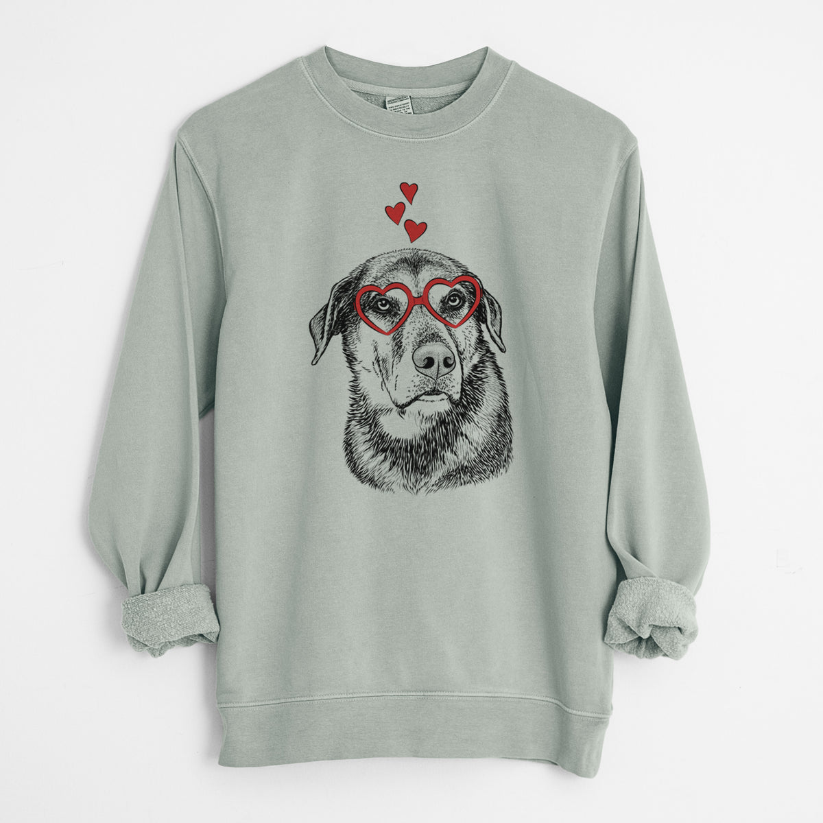 Valentine Lobo the Shepherd Mix - Unisex Pigment Dyed Crew Sweatshirt